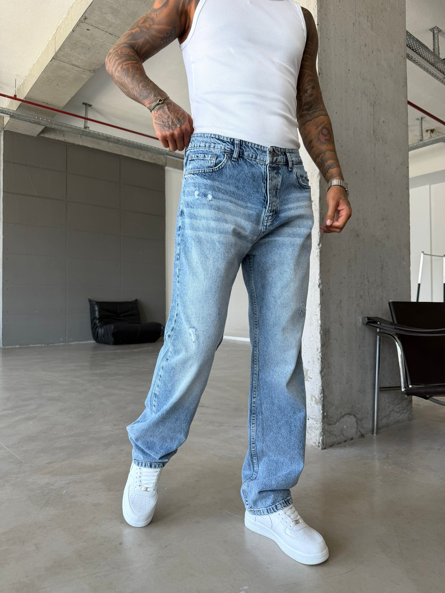 Yırtık Detaylı Premium Baggy Pantolon 
