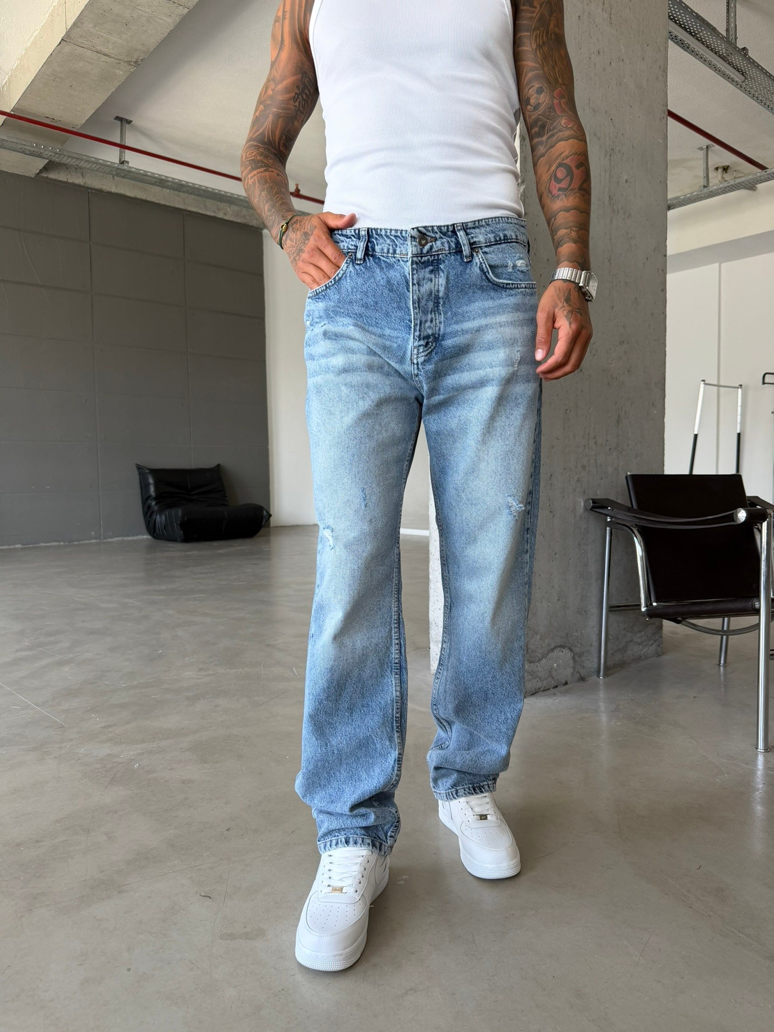 Yırtık Detaylı Premium Baggy Pantolon 