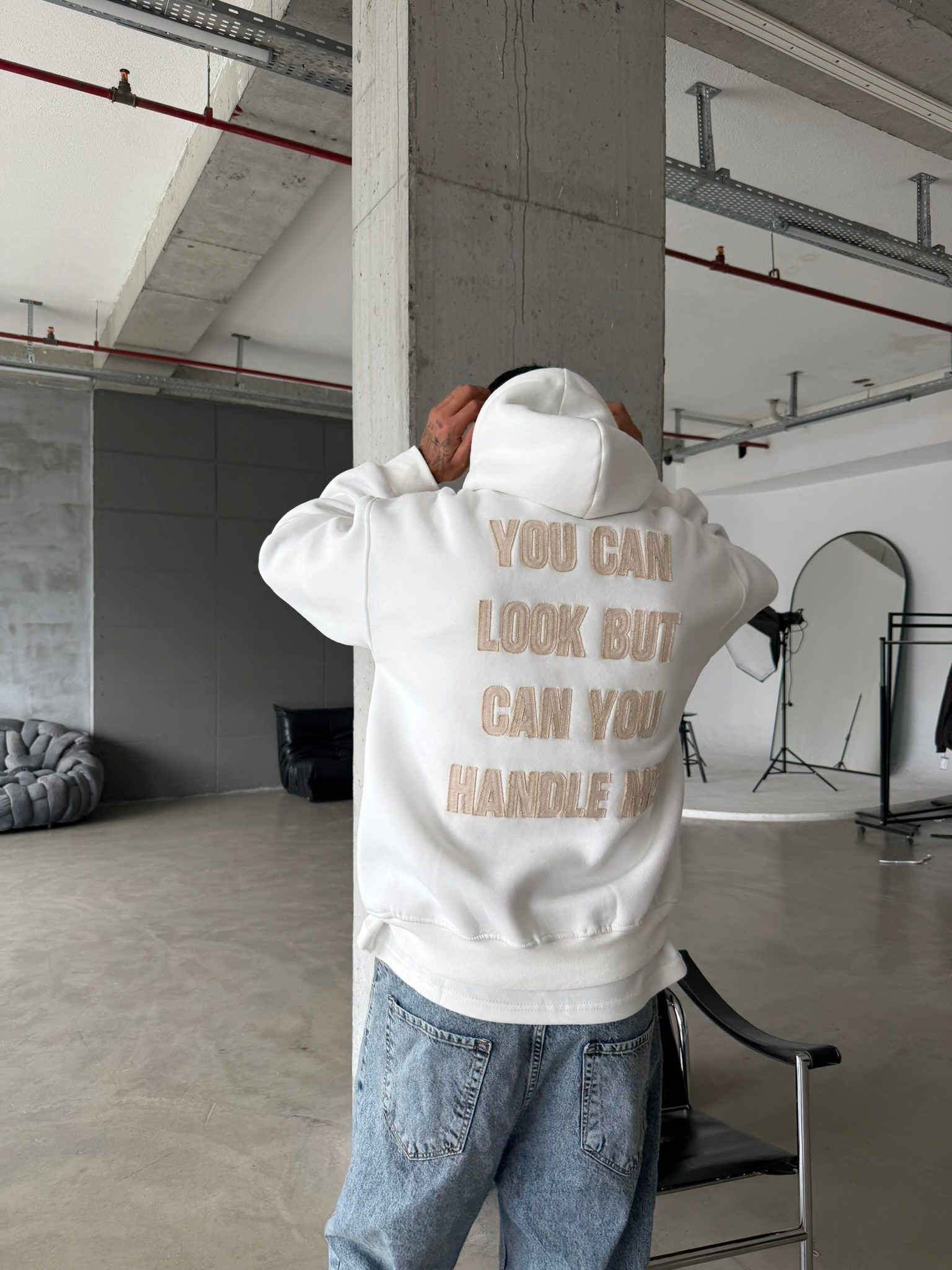 You Can Look But Acid  Yıkama Premium Hoodie