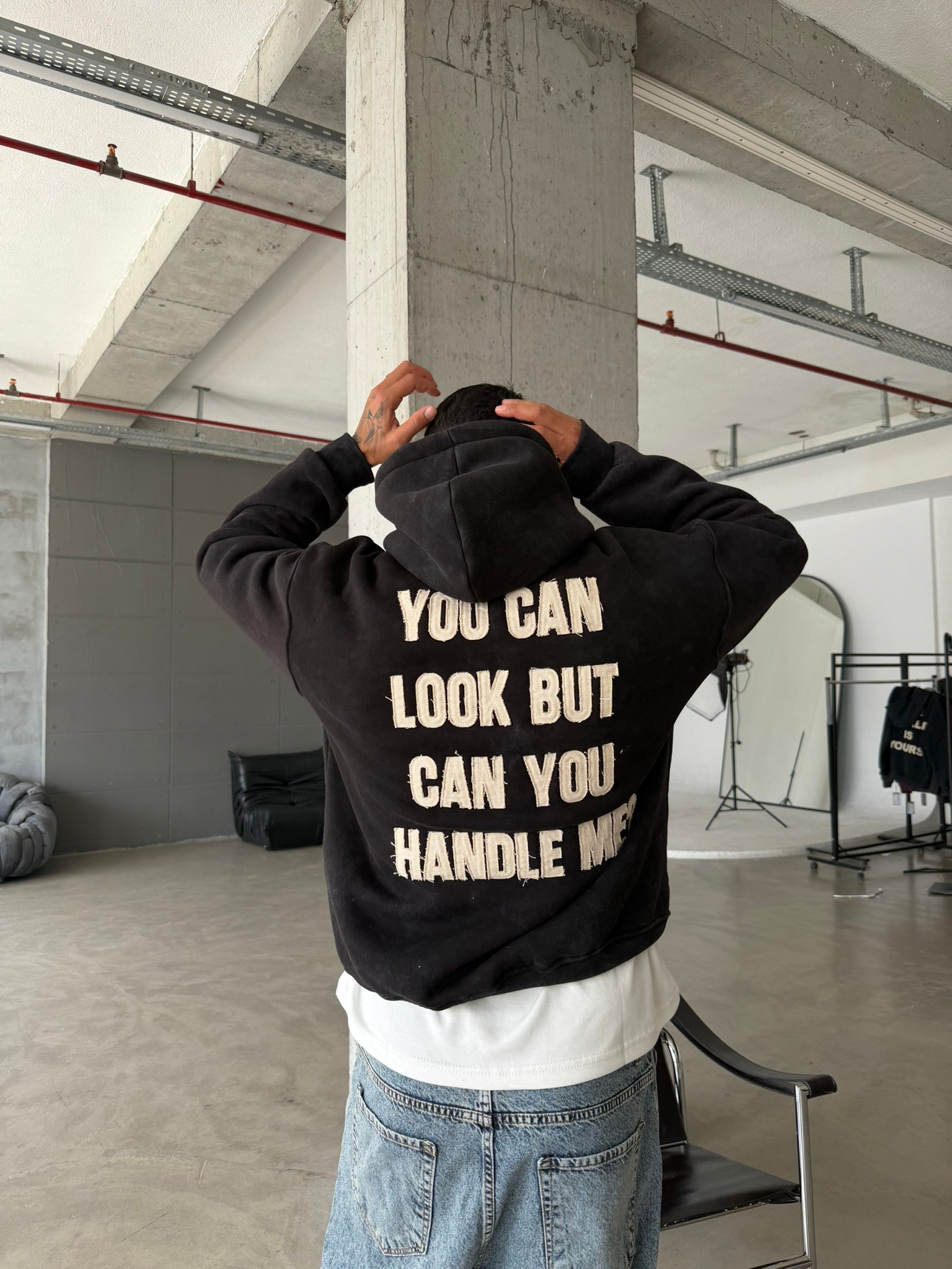 You Can Look But Acid  Yıkama Premium Hoodie