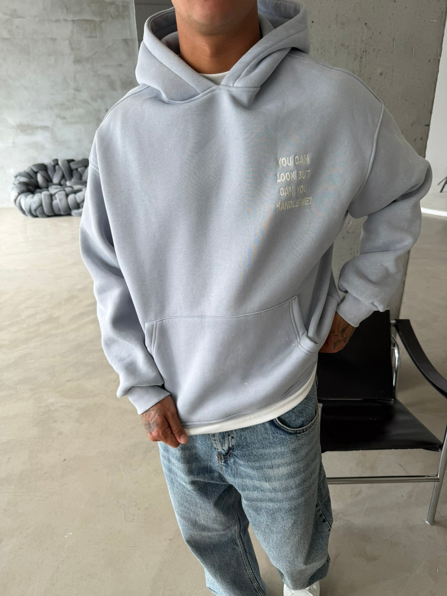 You Can Look But Acid  Yıkama Premium Hoodie