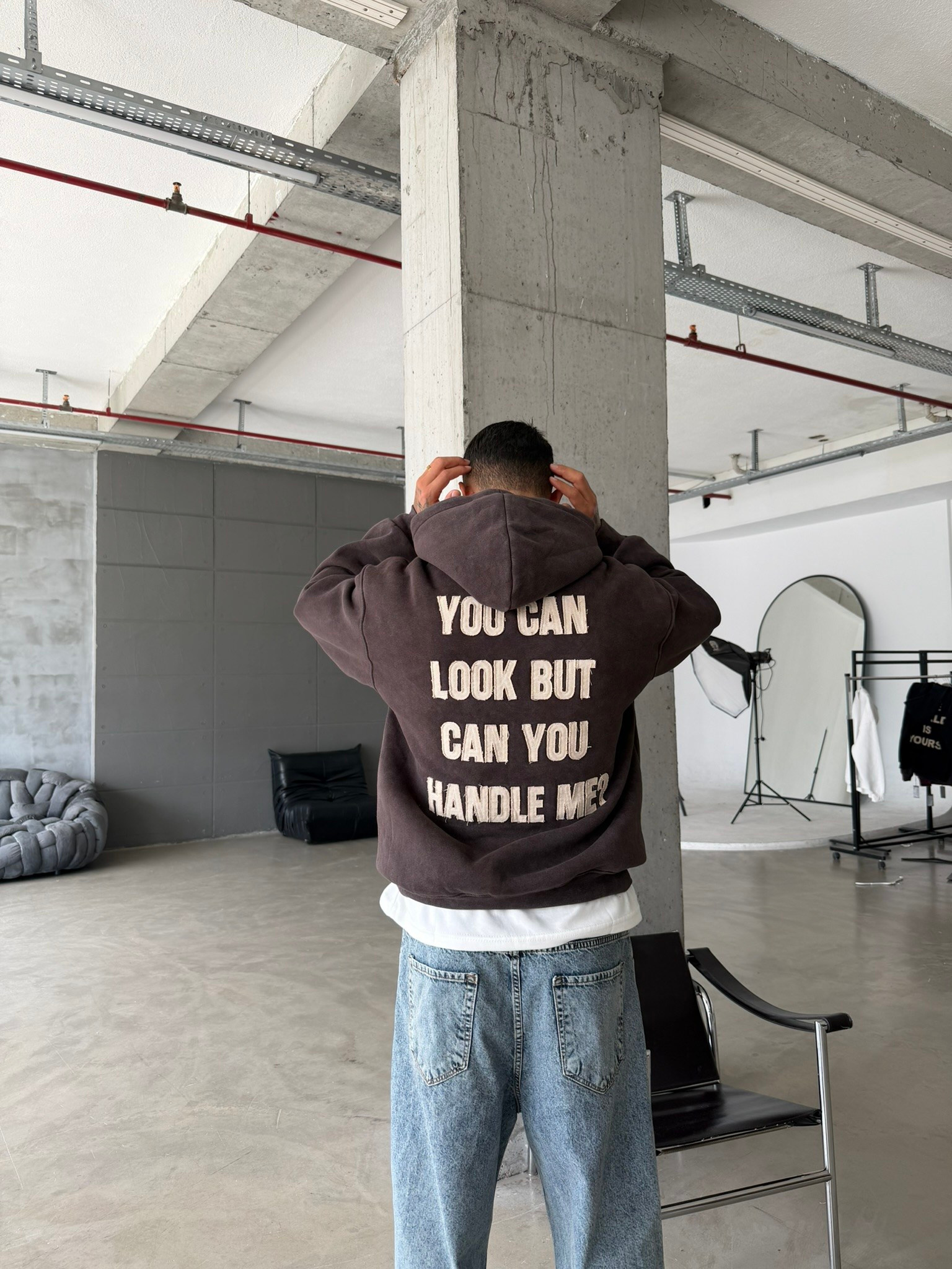 You Can Look But Acid  Yıkama Premium Hoodie