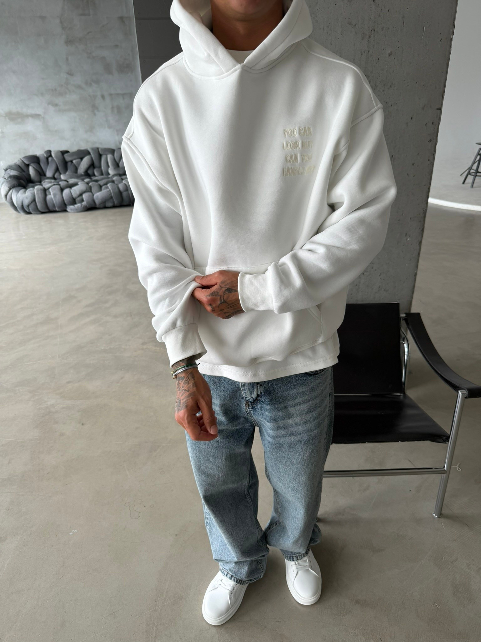 You Can Look But Acid  Yıkama Premium Hoodie