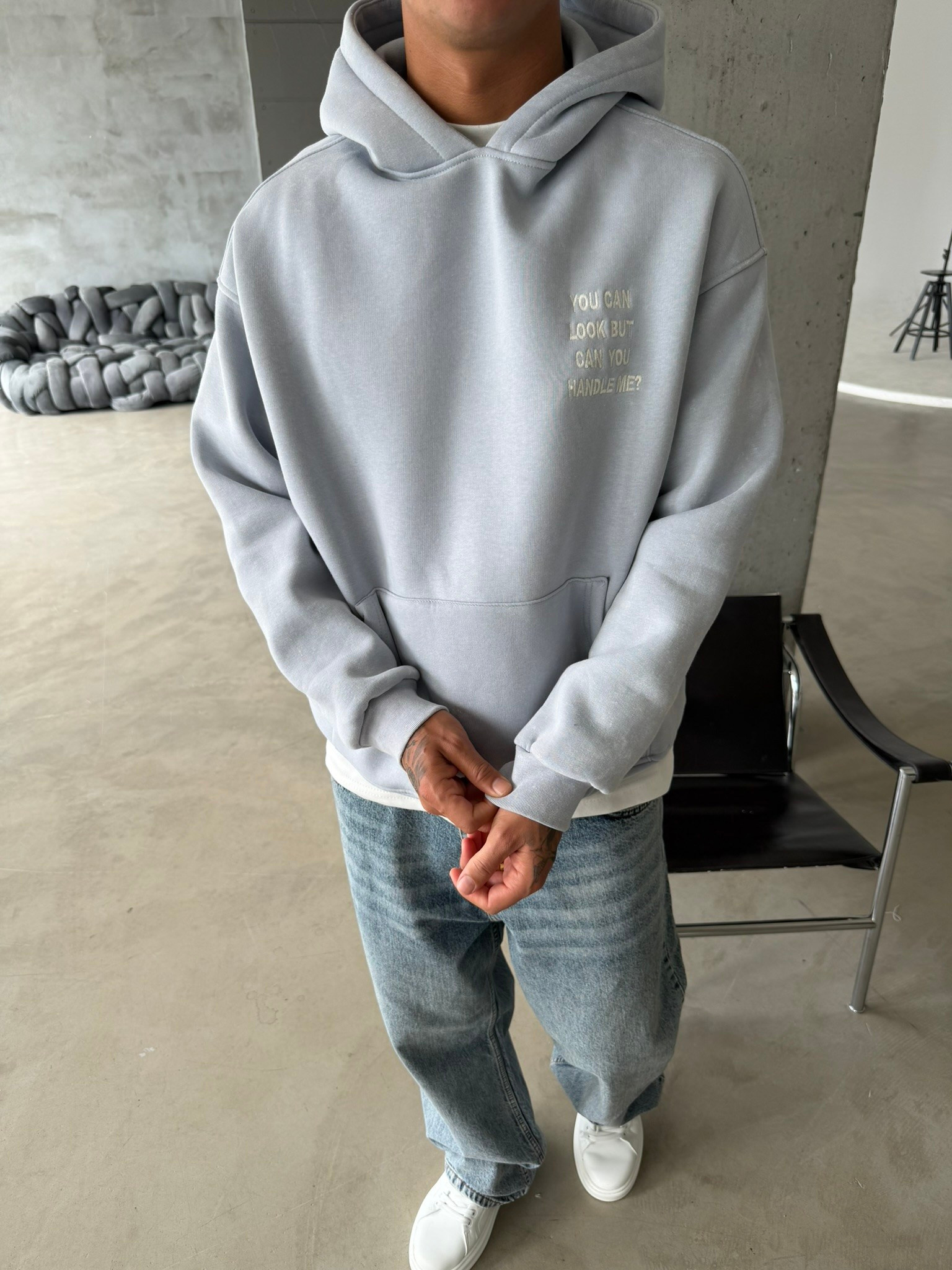 You Can Look But Acid  Yıkama Premium Hoodie