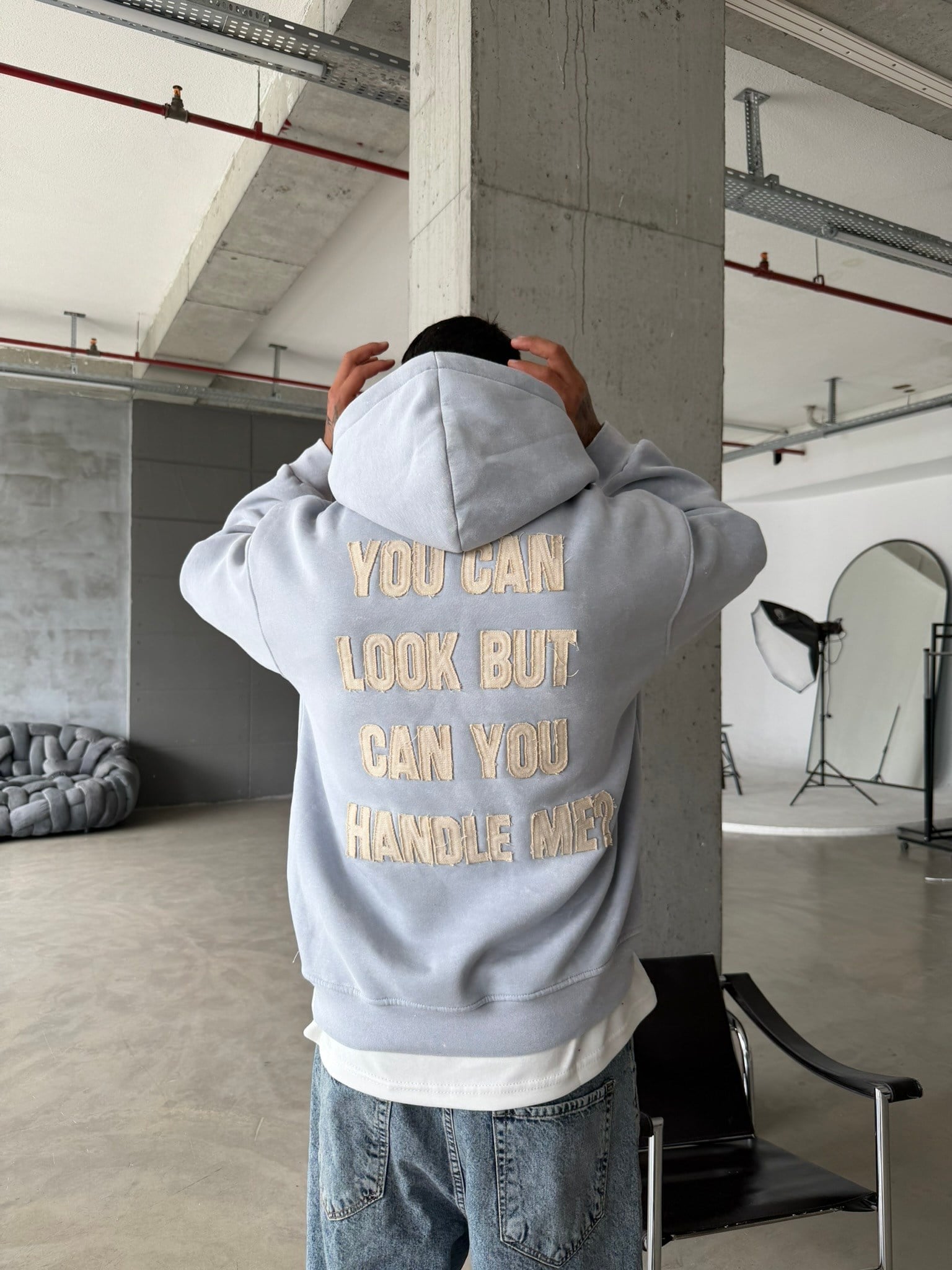 You Can Look But Acid  Yıkama Premium Hoodie
