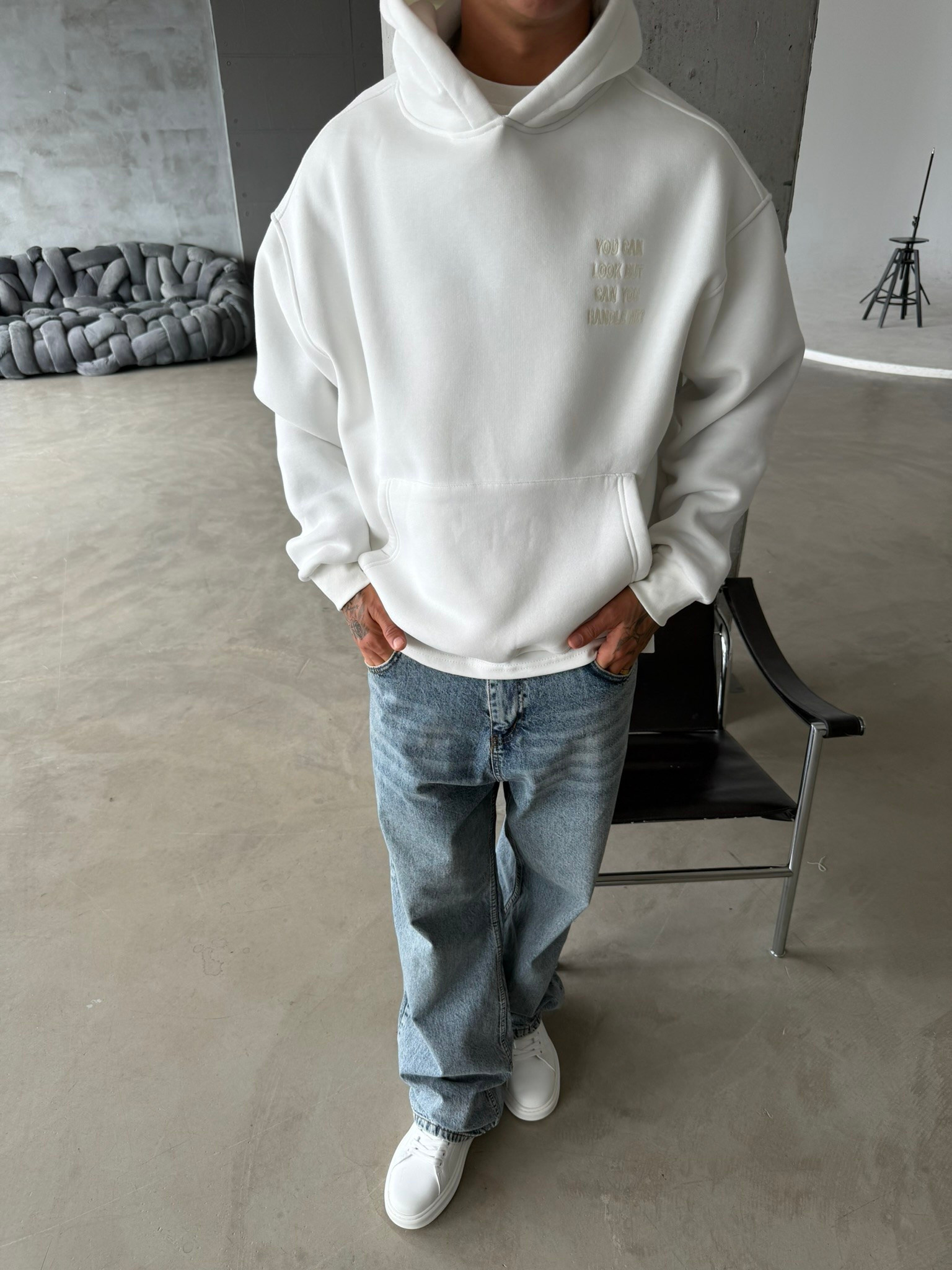 You Can Look But Acid  Yıkama Premium Hoodie