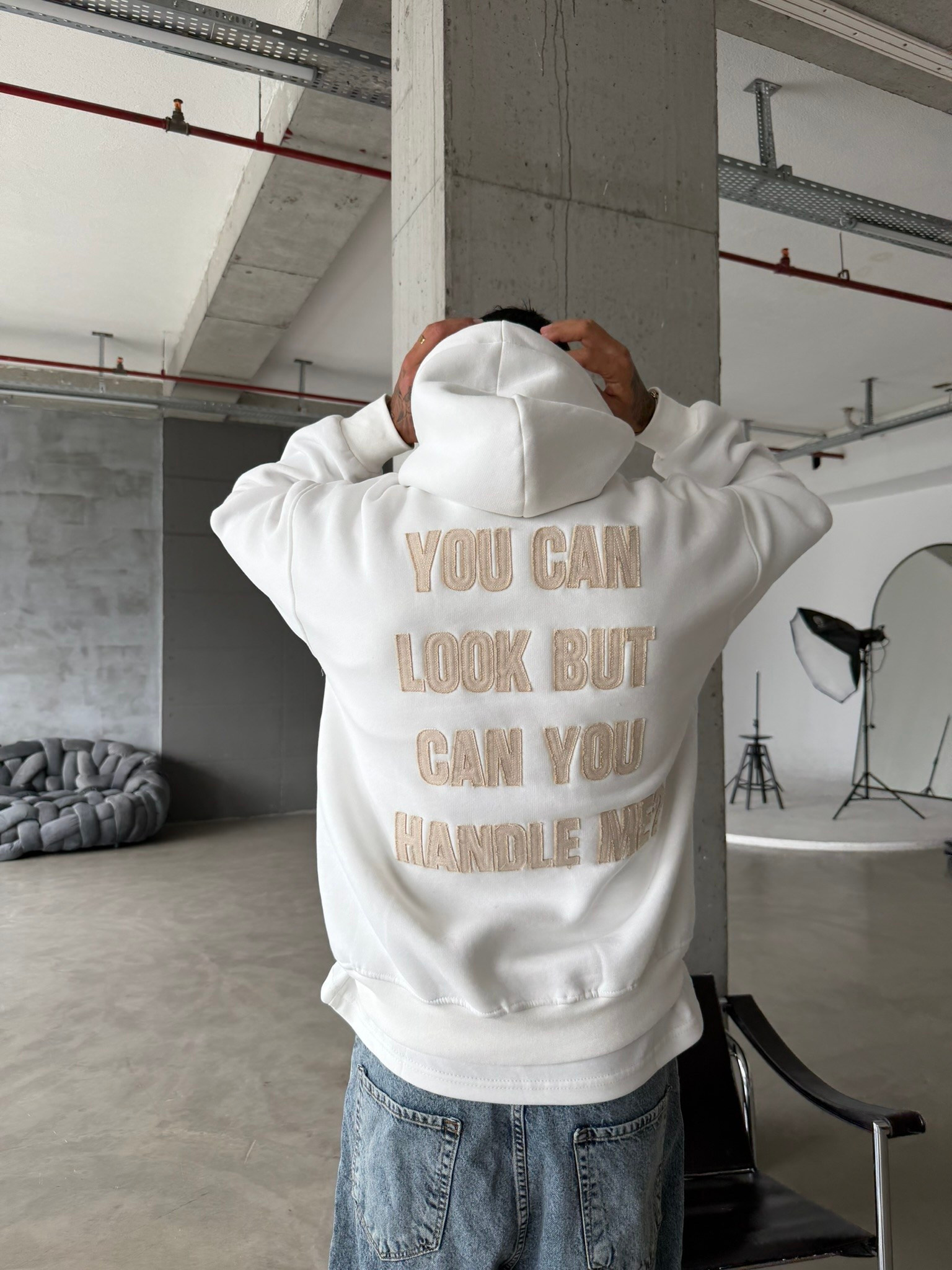 You Can Look But Acid  Yıkama Premium Hoodie