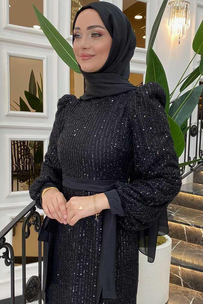 Pınar Şems Evla Abiye Siyah