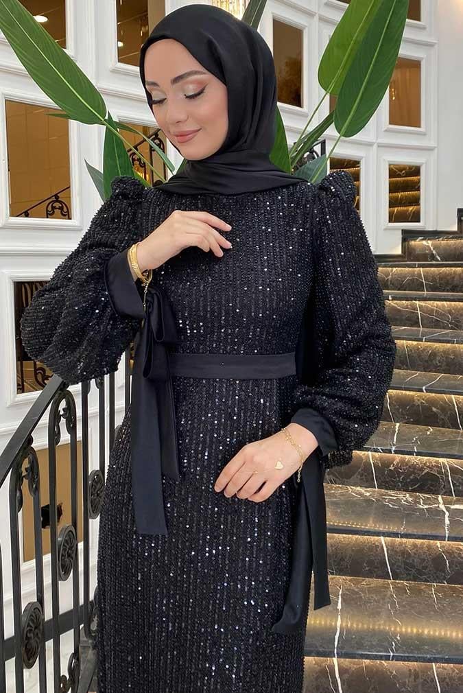 Pınar Şems Evla Abiye Siyah