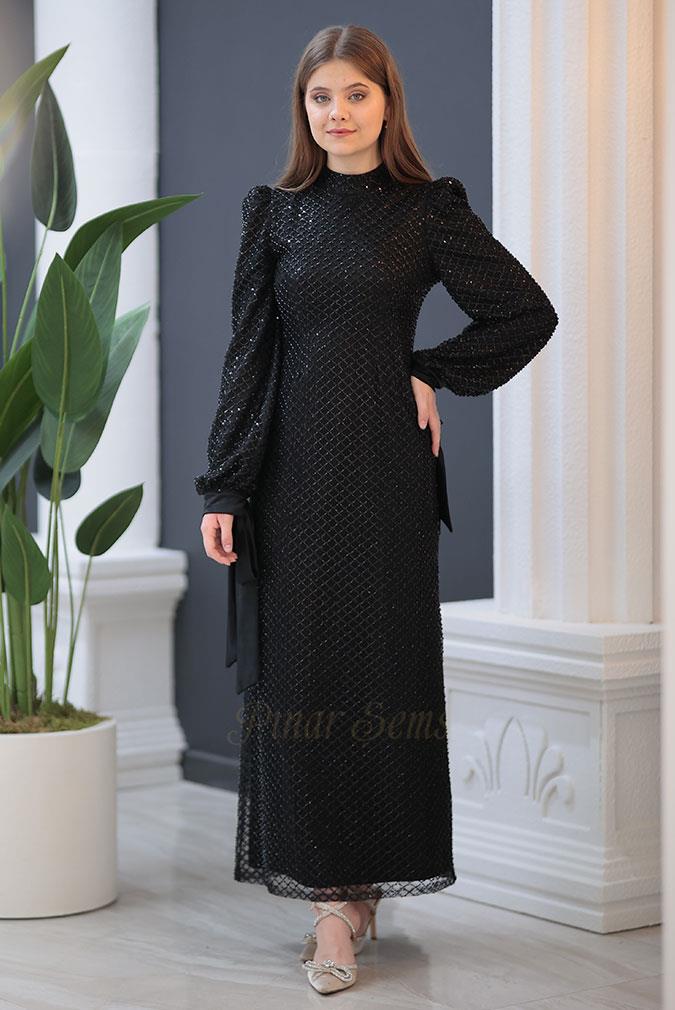 Pınar Şems Lara Abiye Siyah