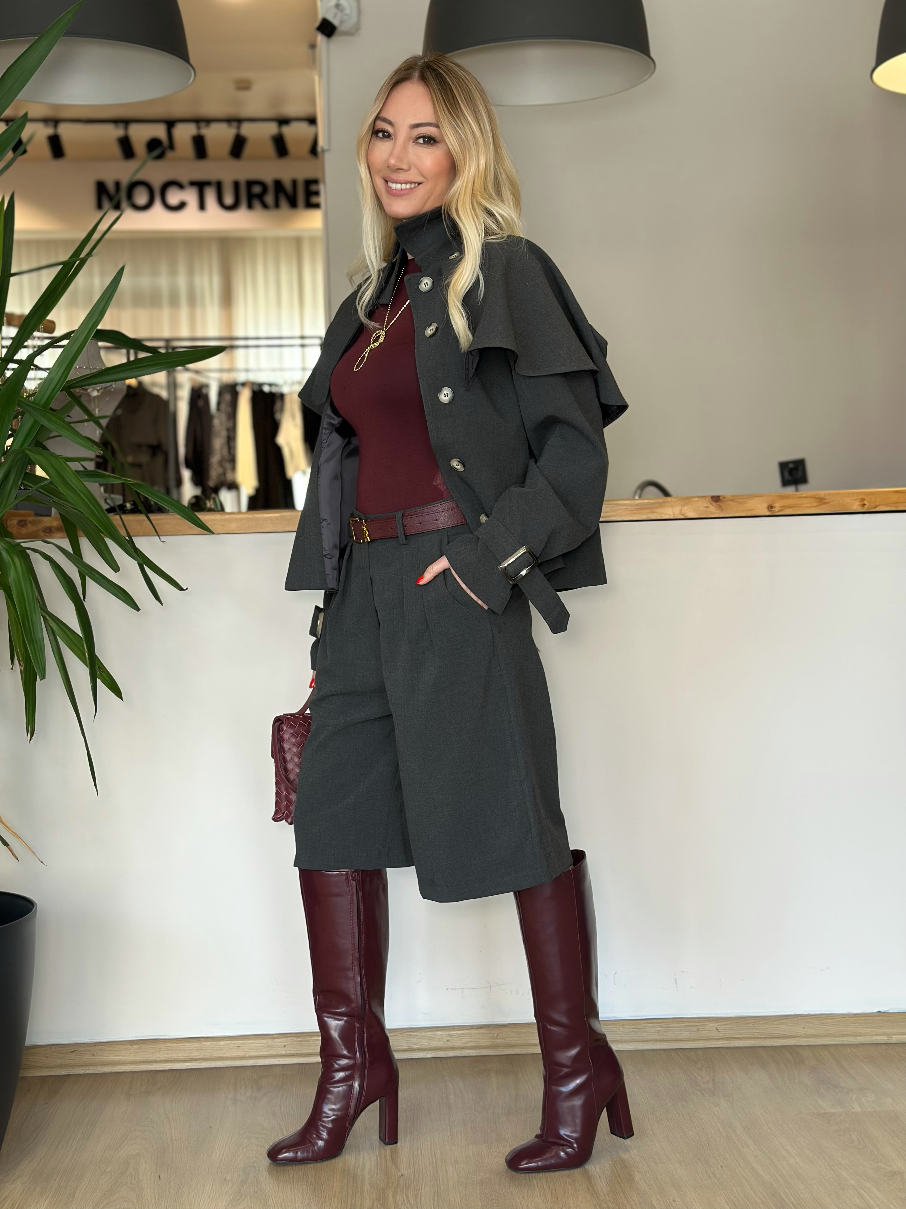 Antrasit Bermuda Şort Askı0019