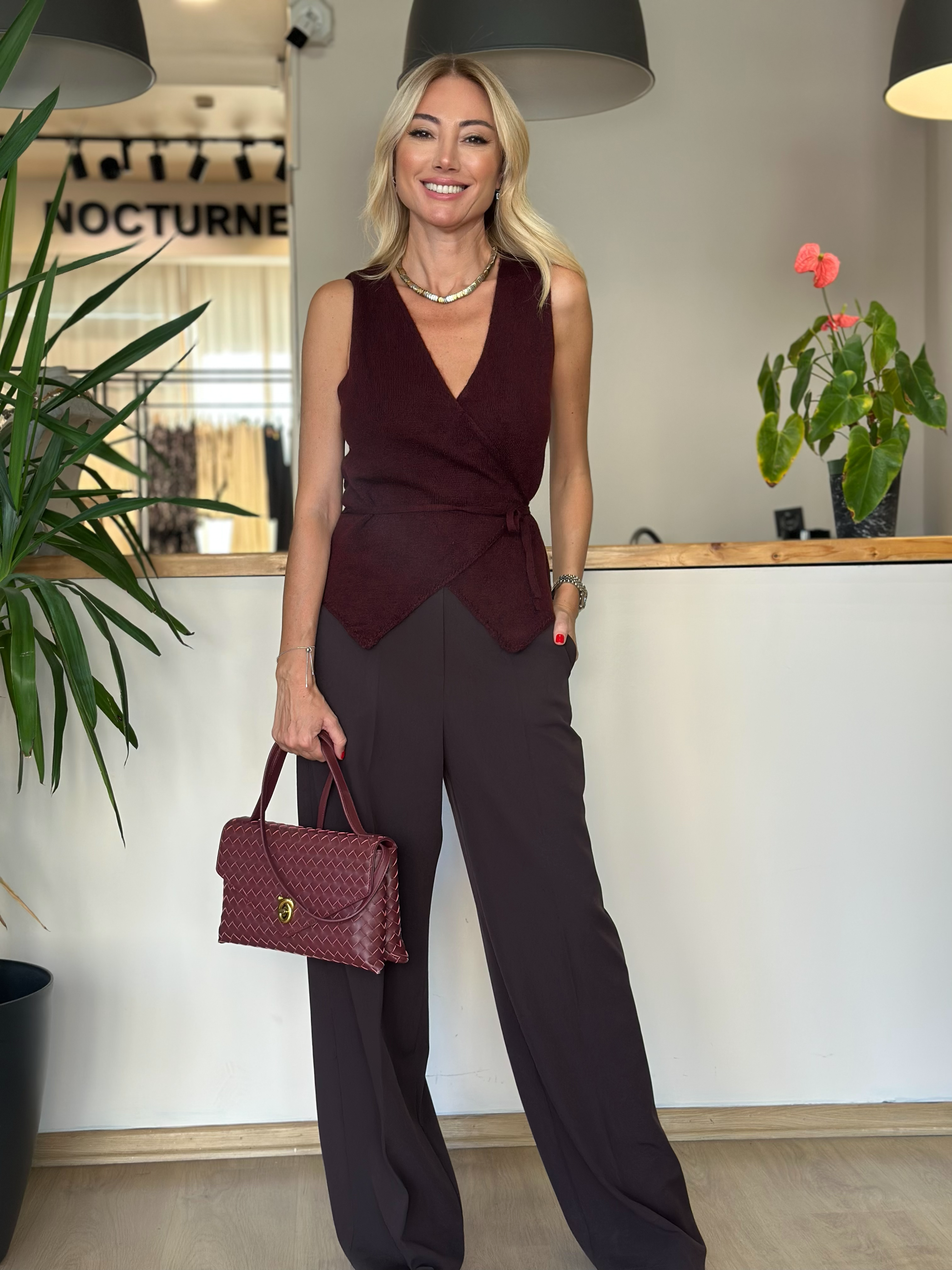 Bordo Triko Yelek Askı0082