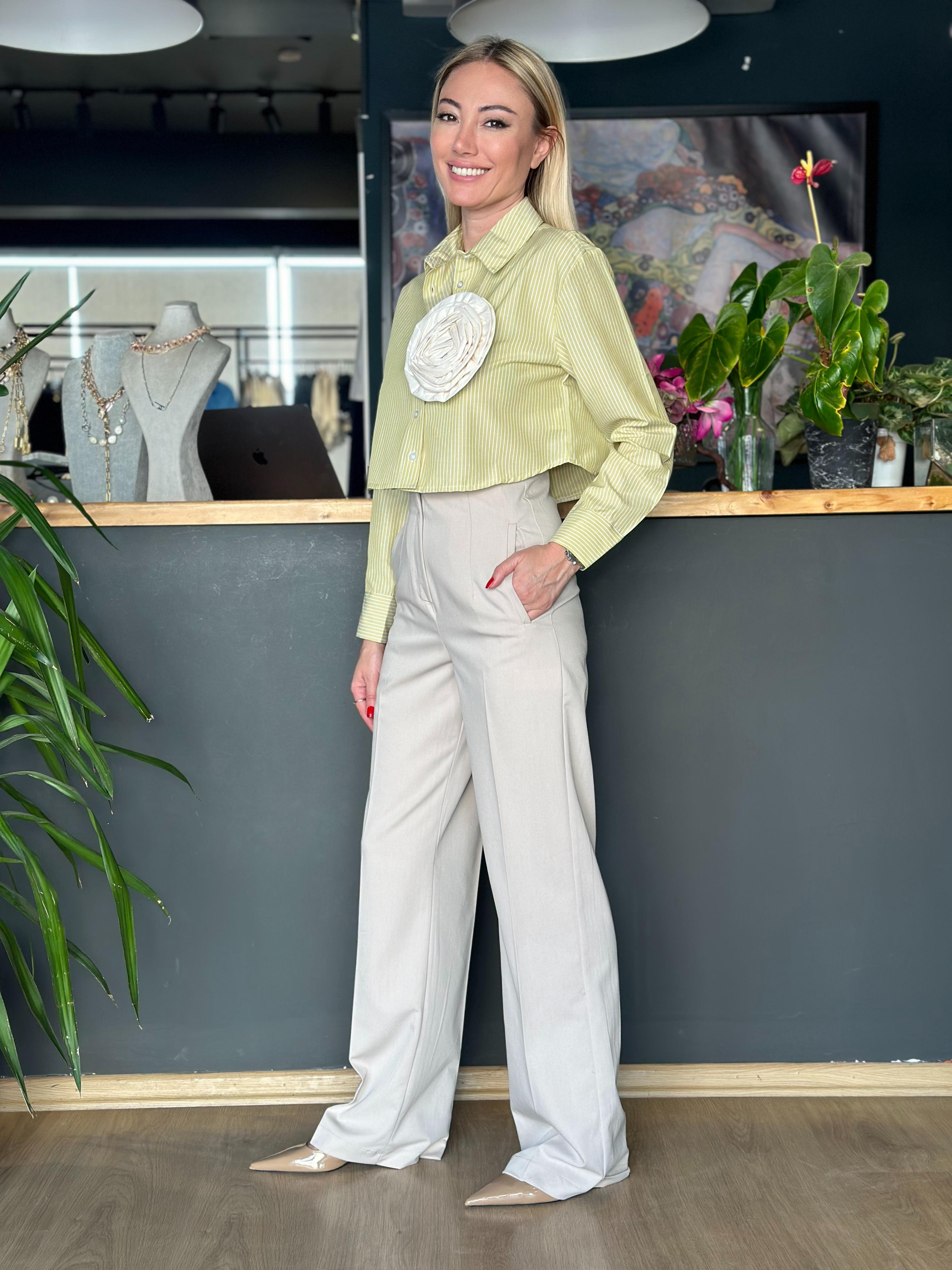 Ekru Fit Palazzo