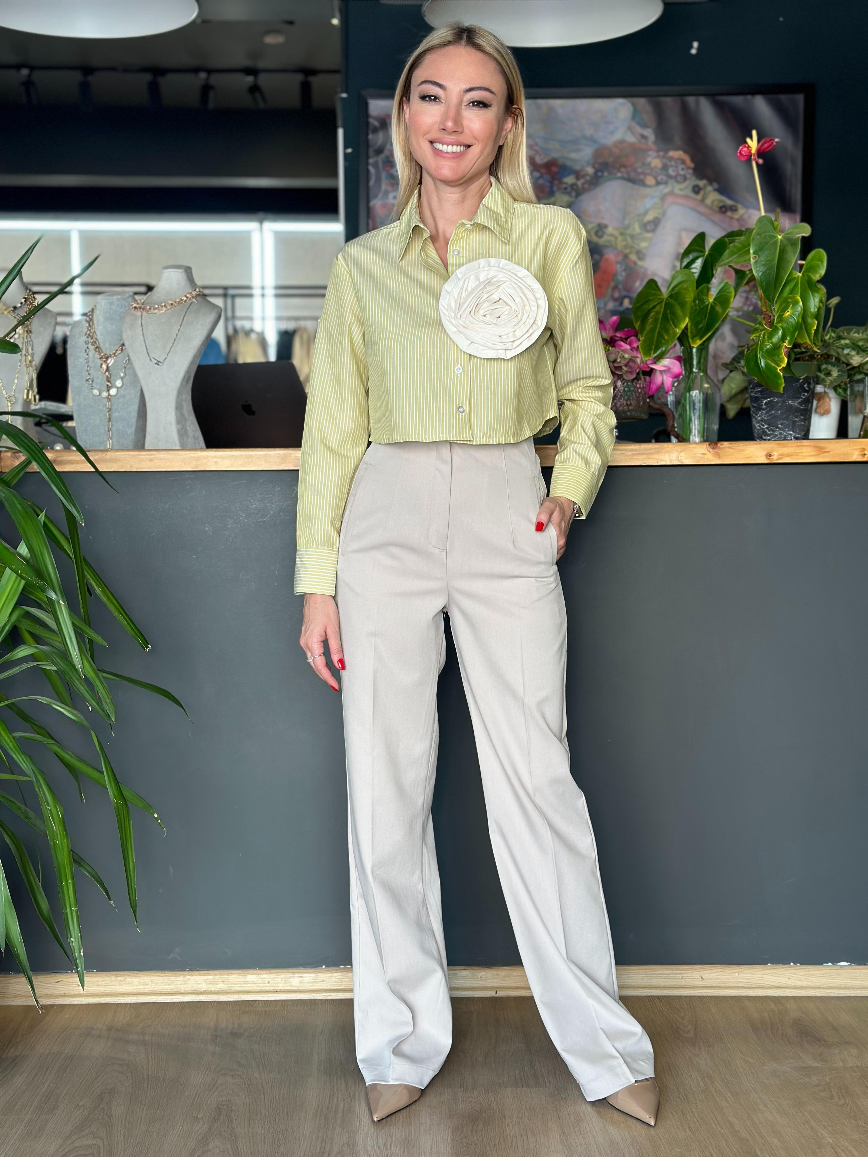 Ekru Fit Palazzo
