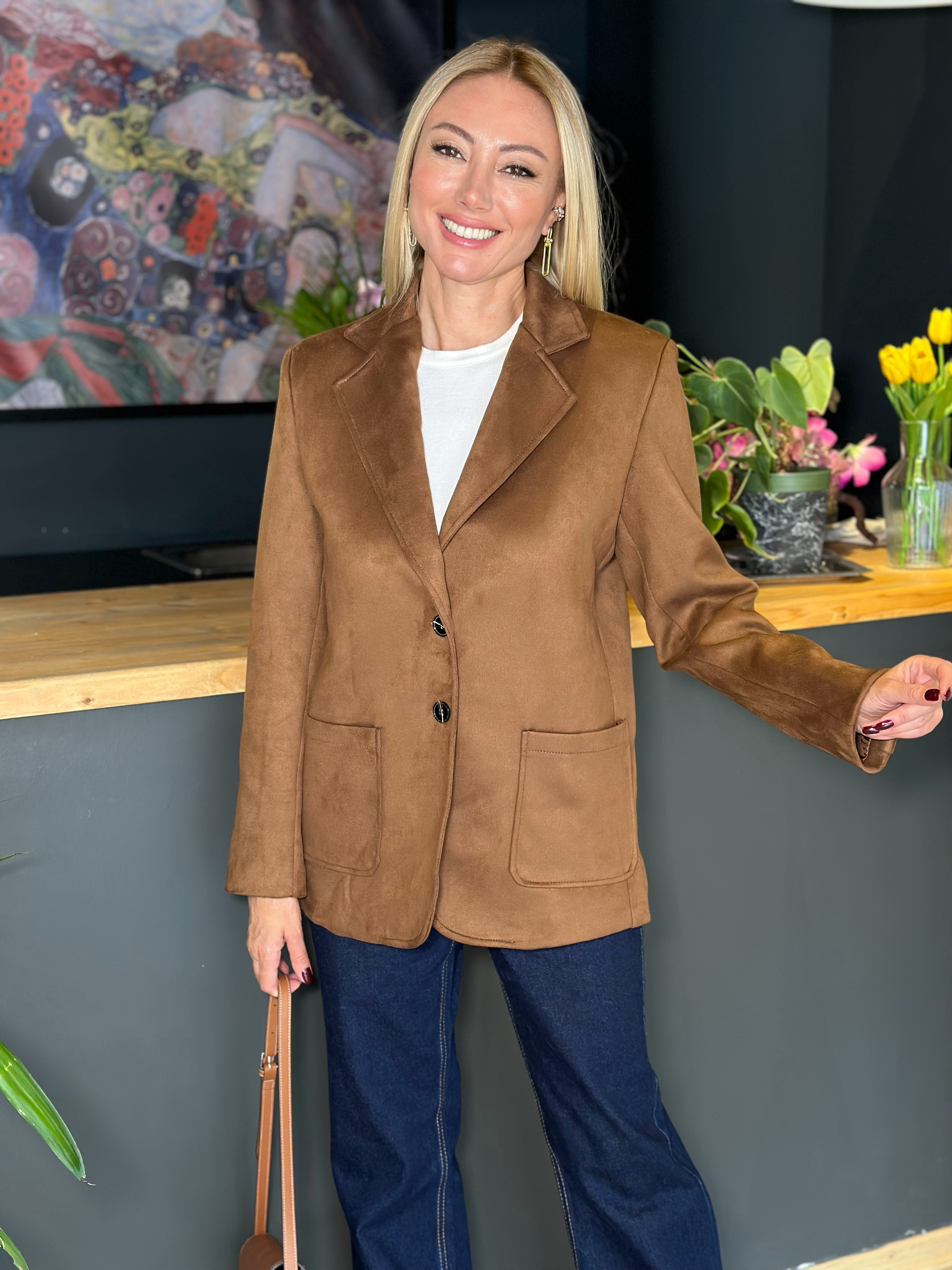 Kahve Blazer Ceket