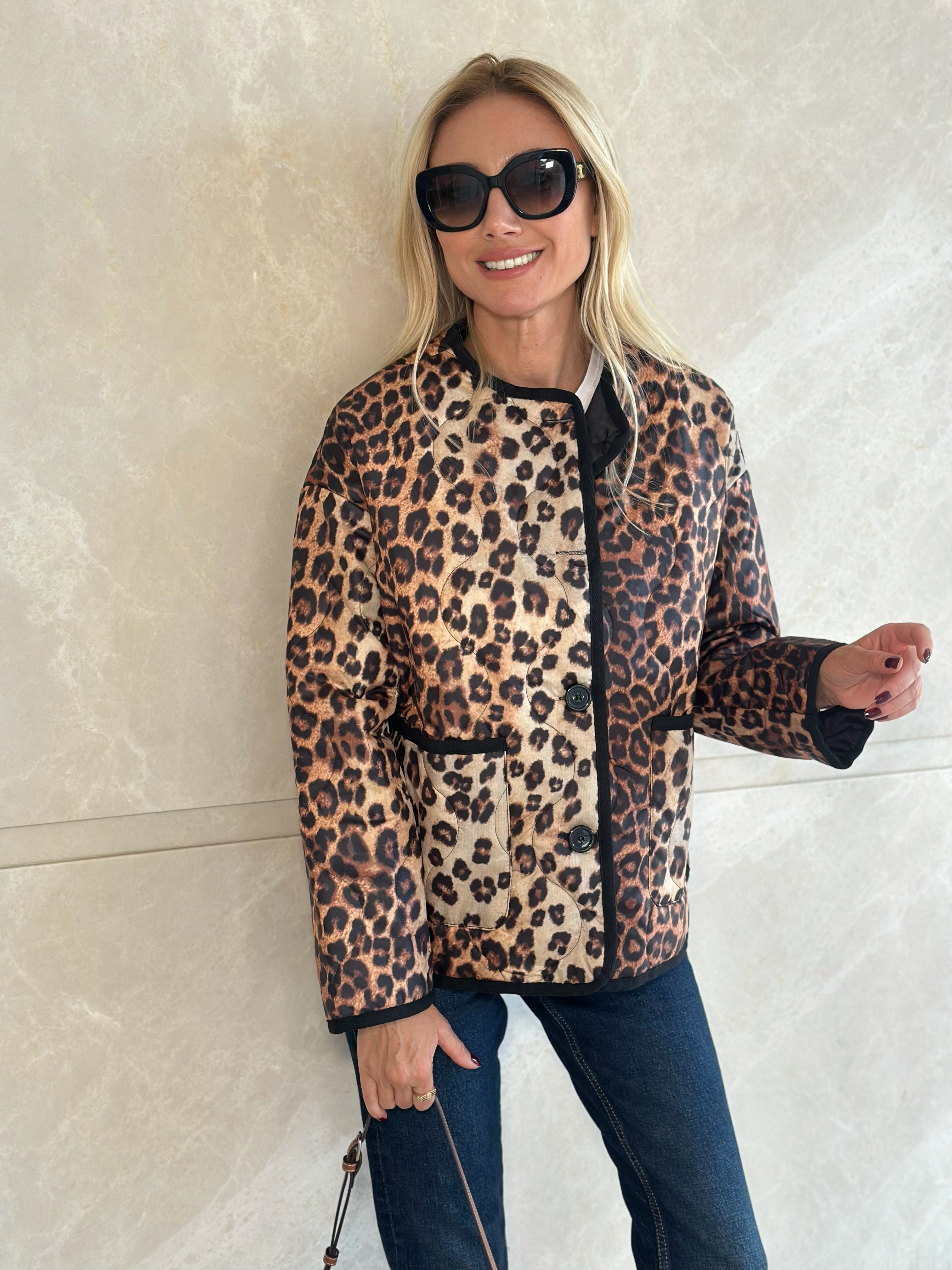 Kahve Leopar Mont