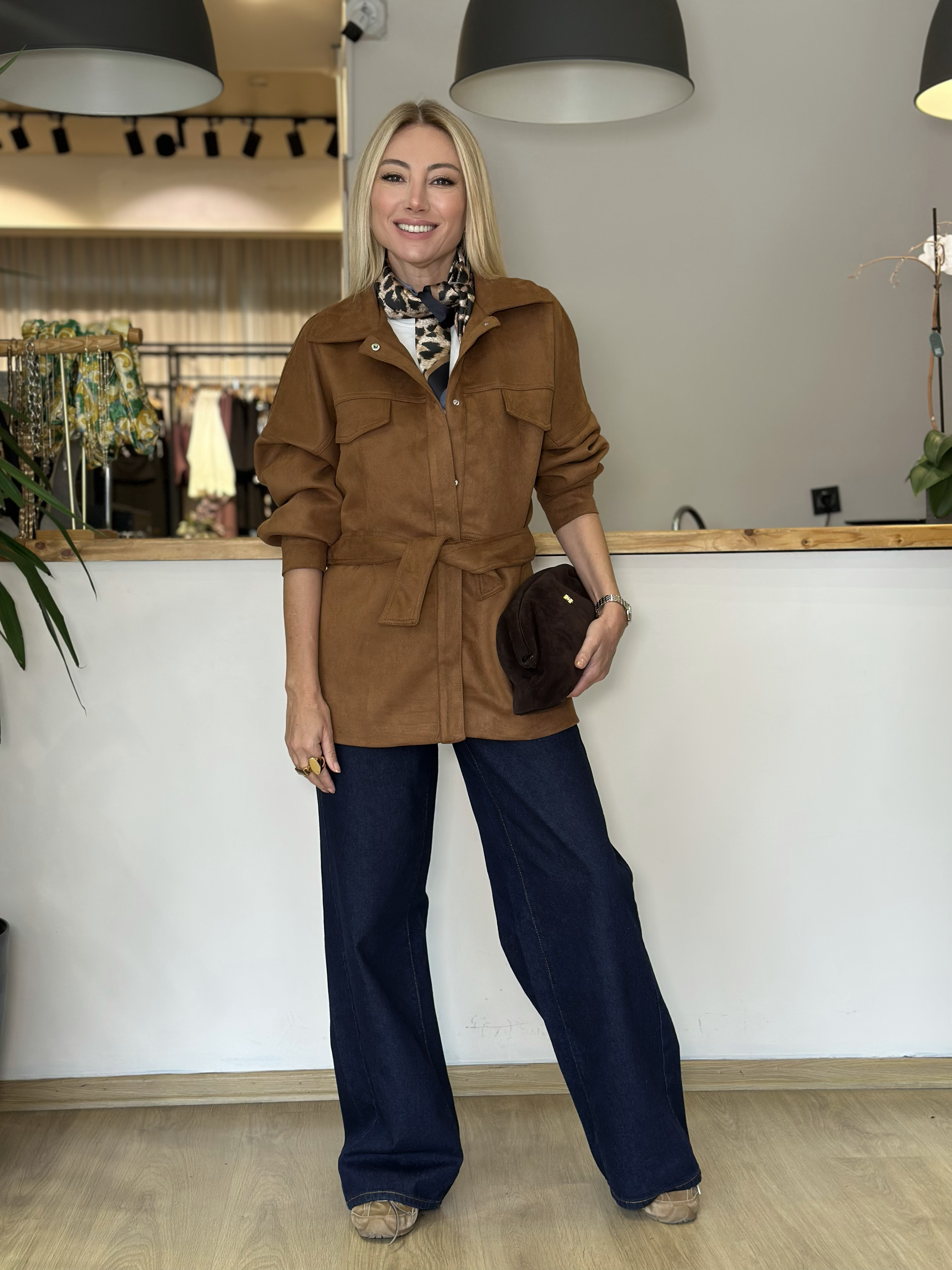 Lacivert Geniş Paça Denim Askı00398