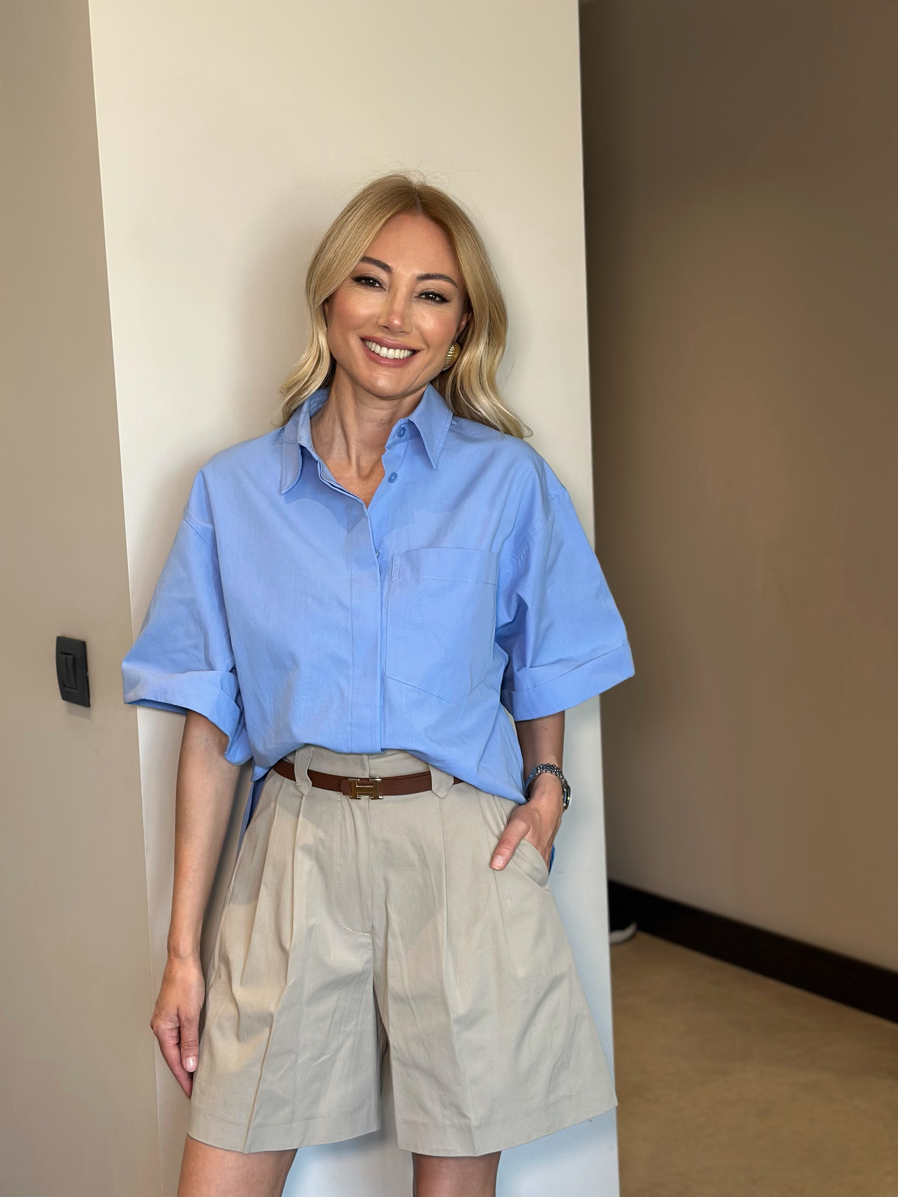 Oversize Mavi Gömlek