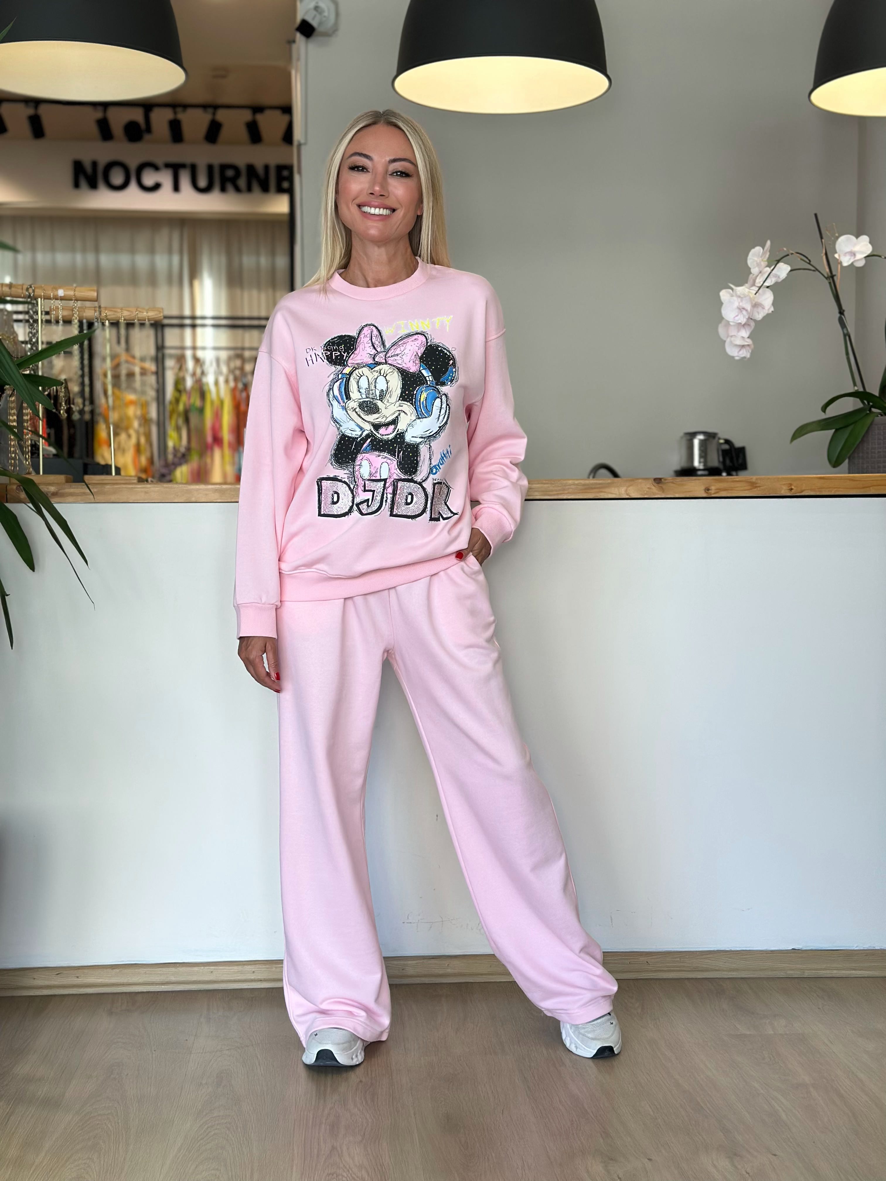 Pembe Bağlamalı Geniş Eşofman Askı00292