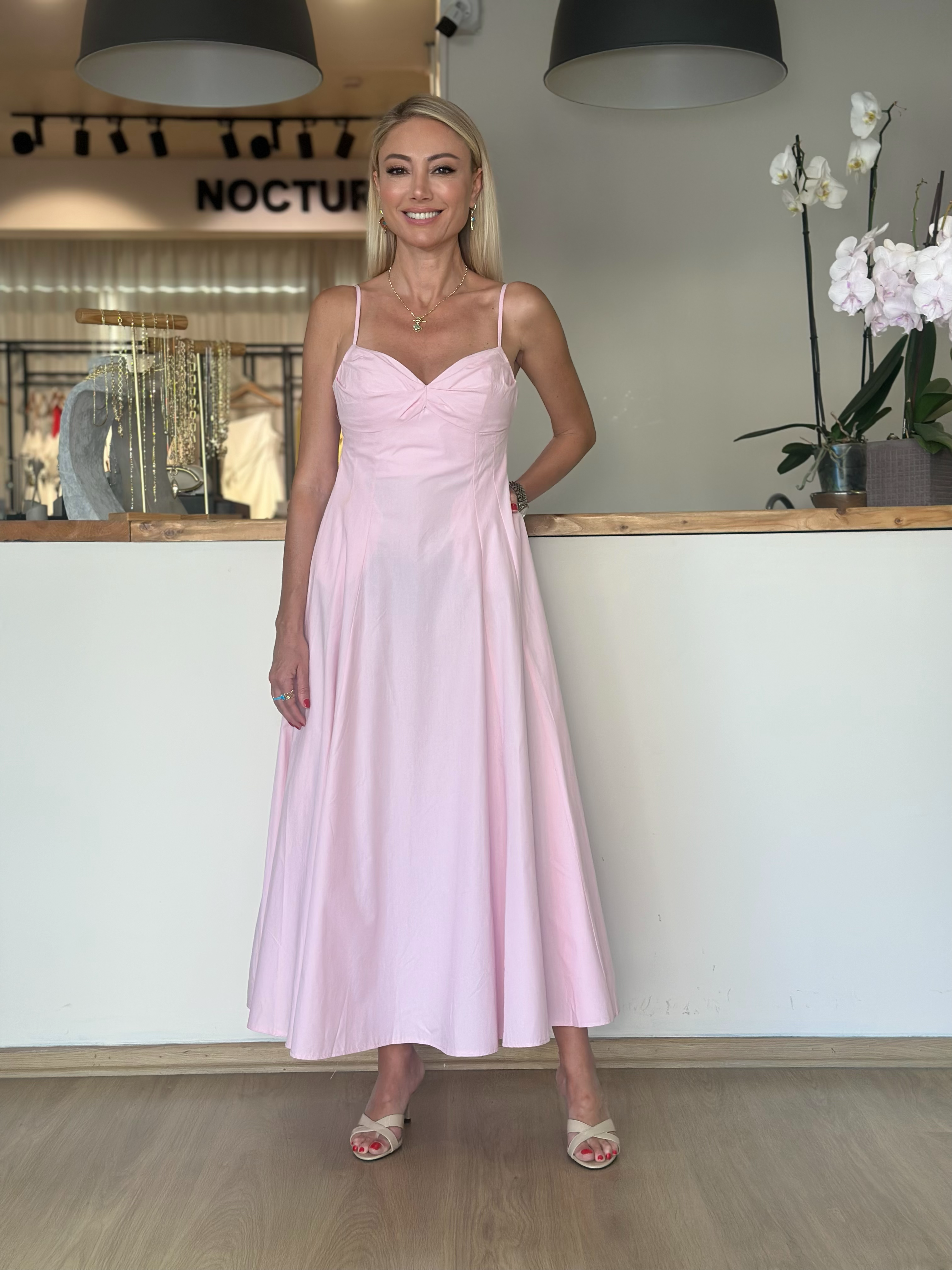 Pembe İp Askılı Elbise Askı00220