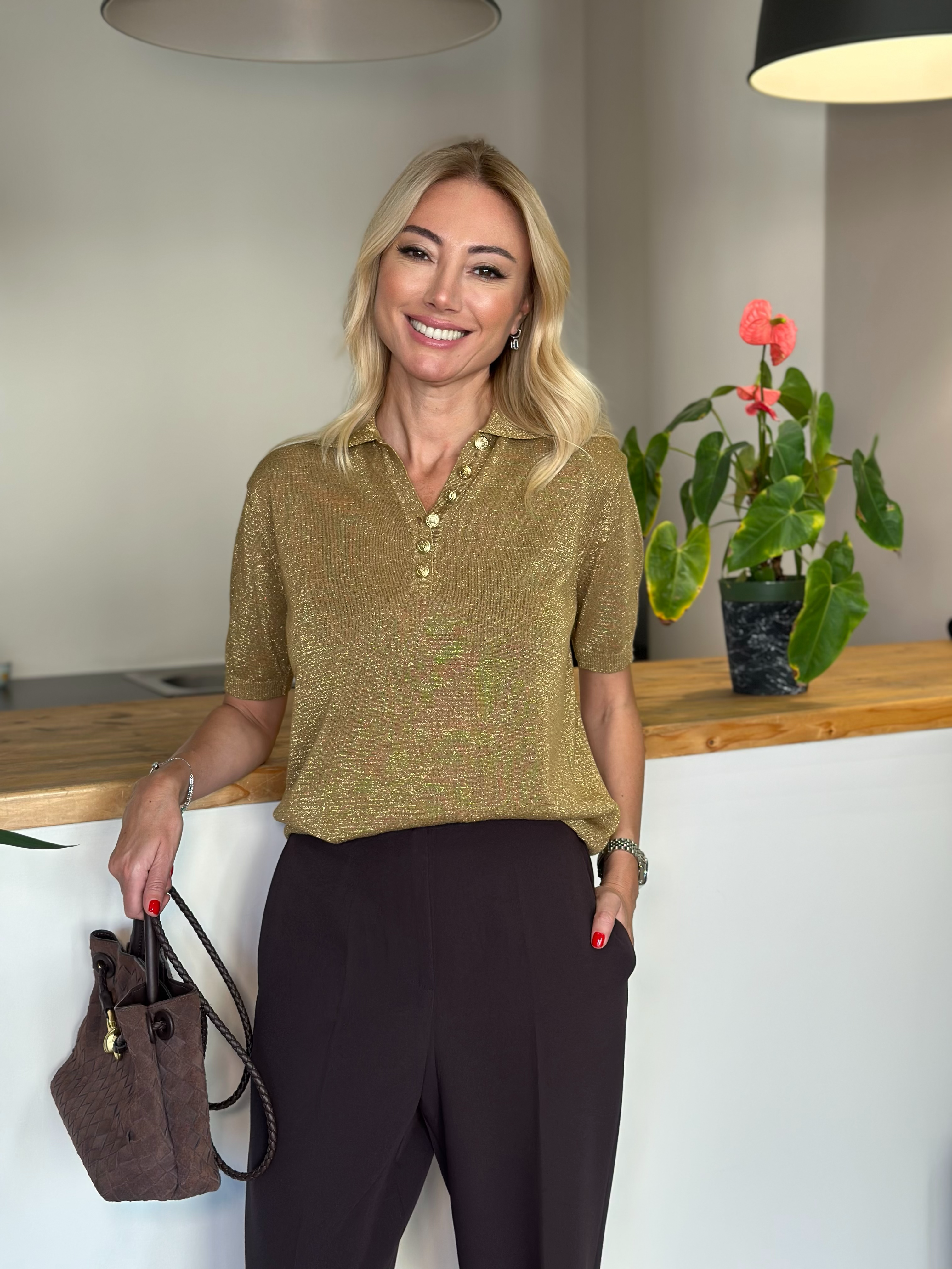 Simli Düğme Detaylı Triko Askı0083