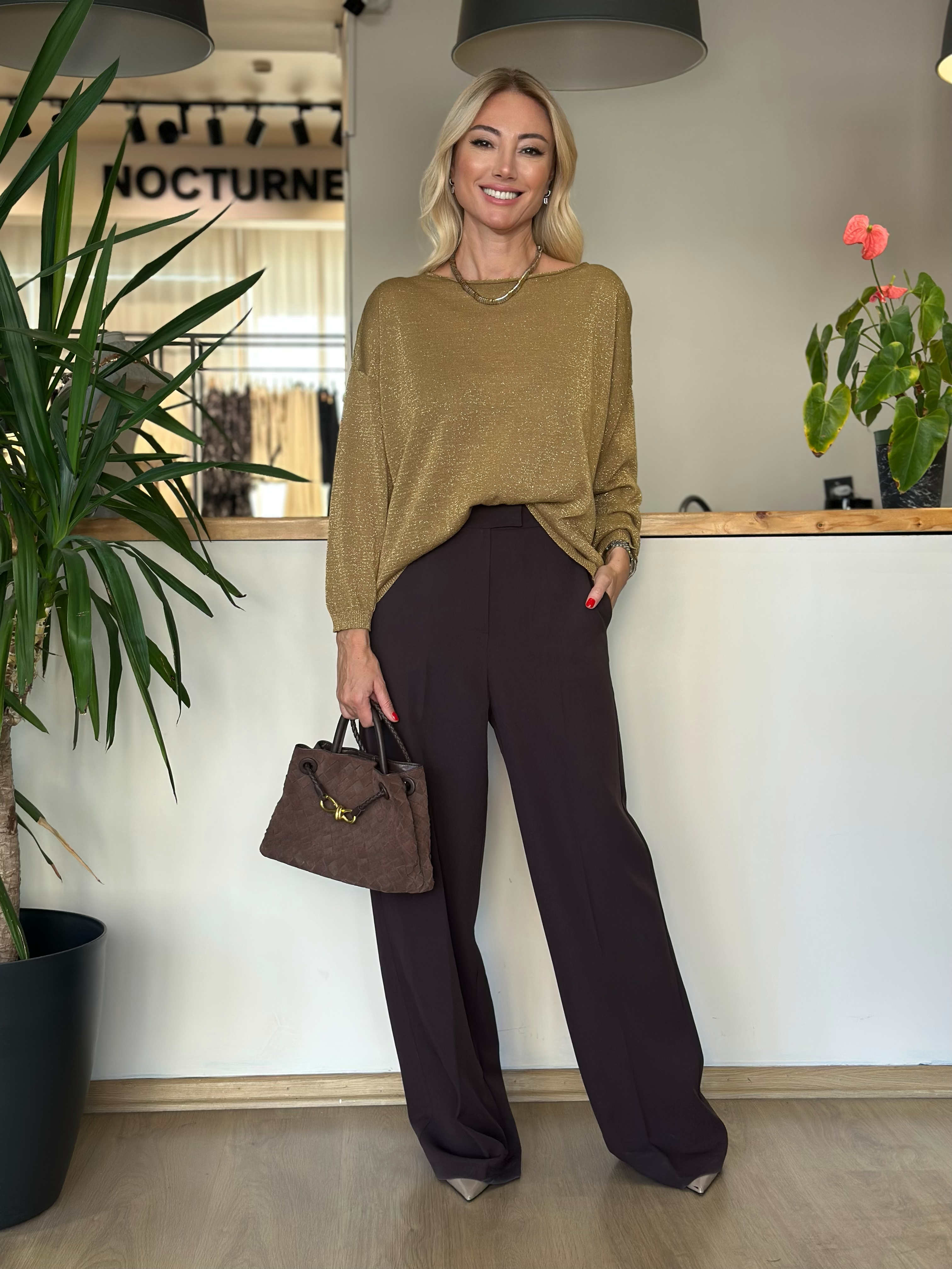 Simli Uzun Kollu Triko Askı0084