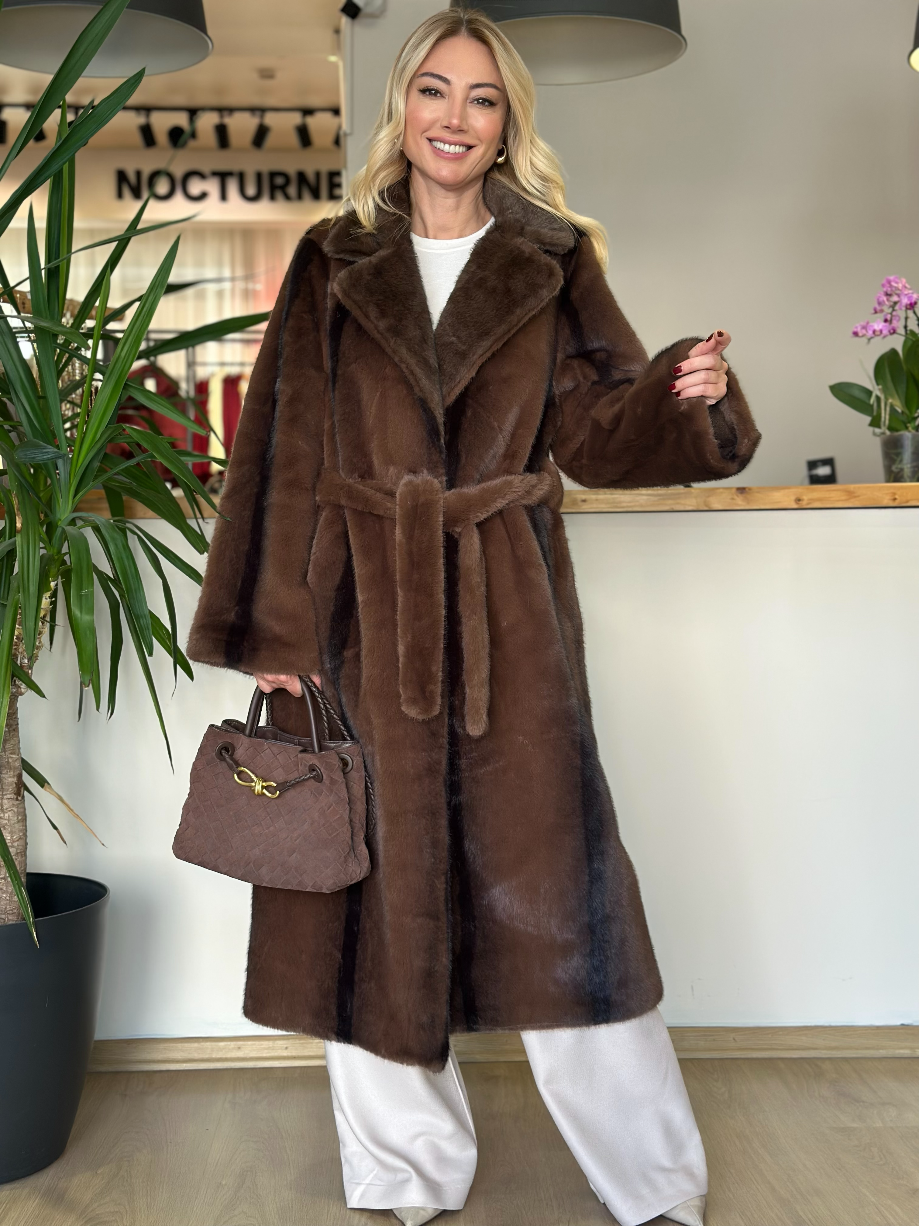 Suni Kahve Kürk Askı00256