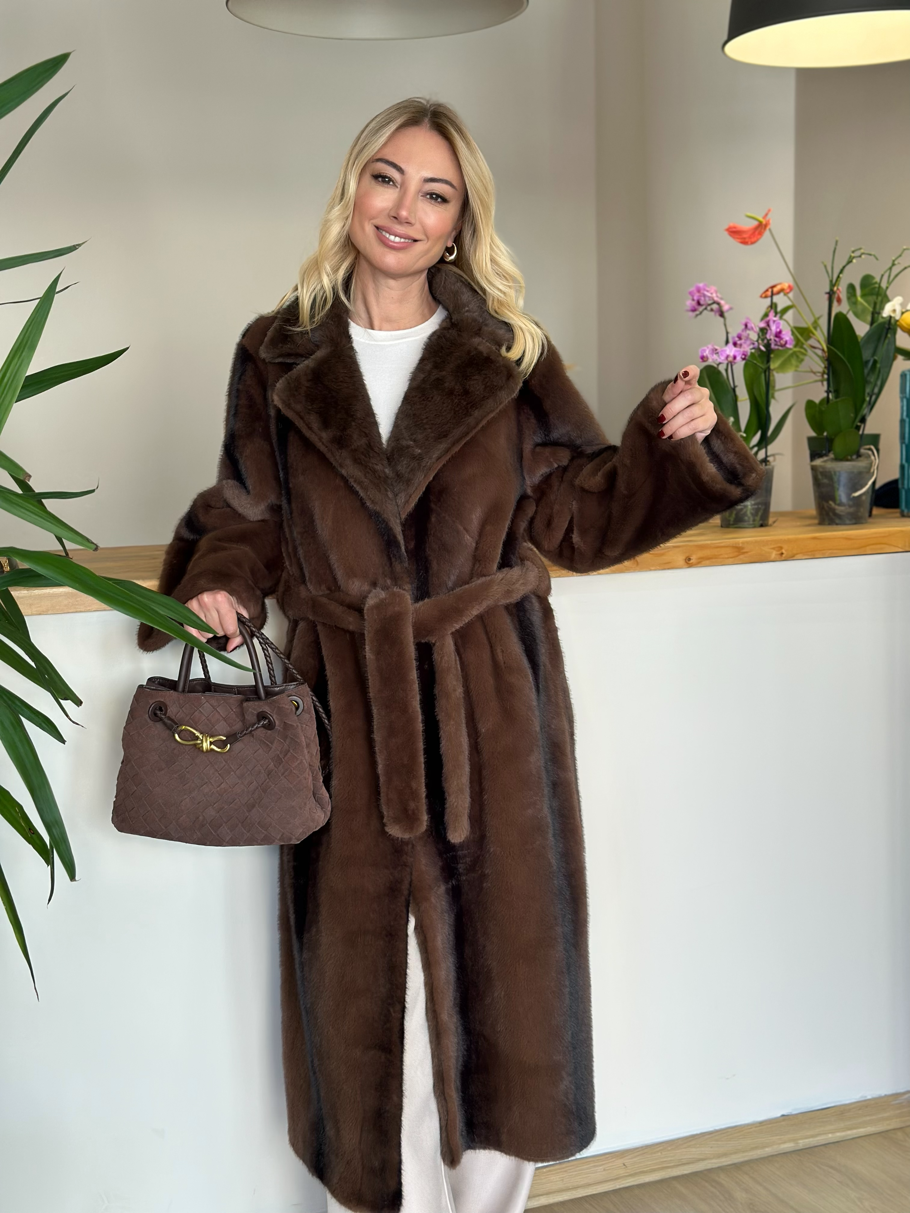 Suni Kahve Kürk Askı00256