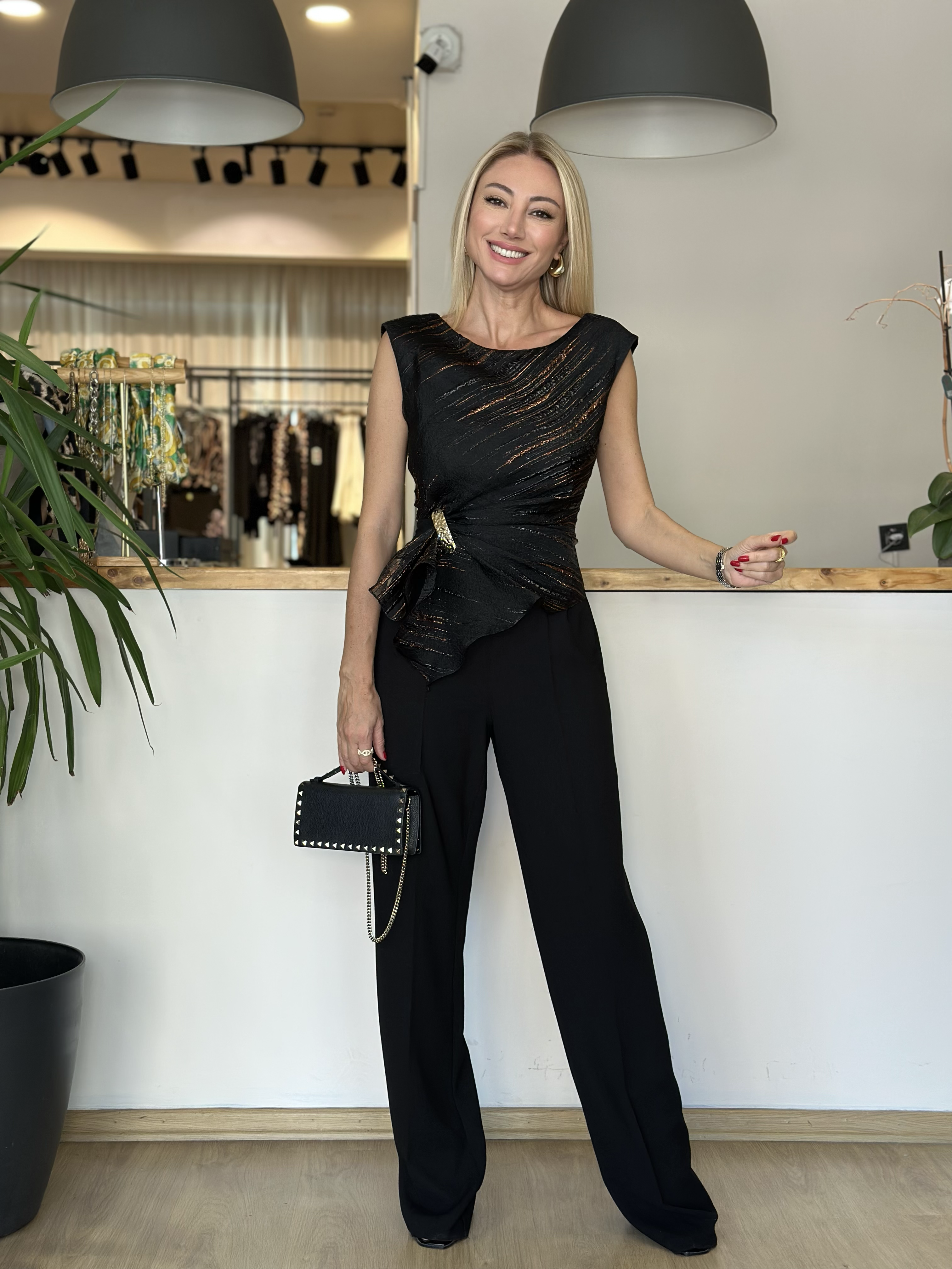 Violetta Tasarım Siyah Tulum Askı00415