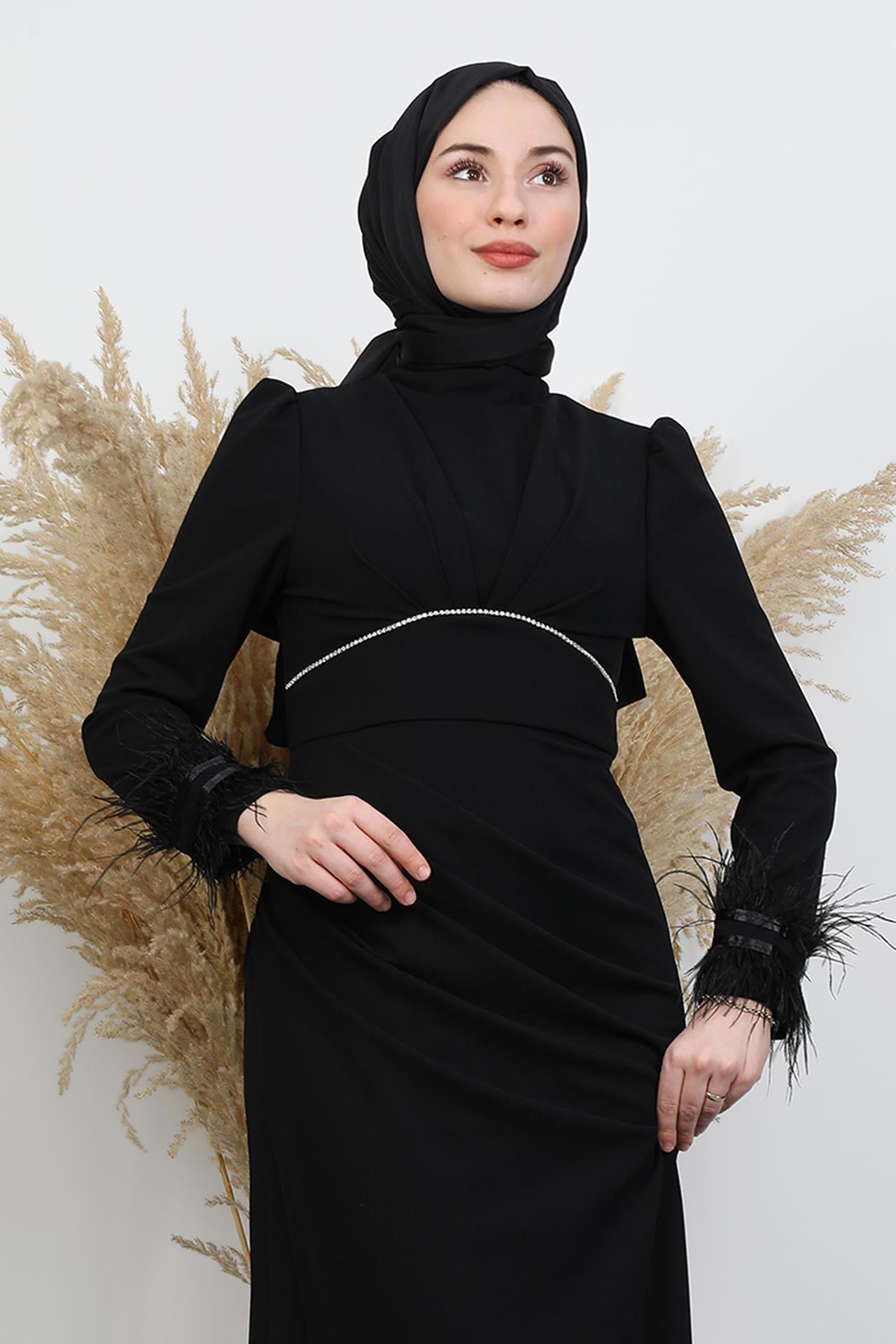 Adel Krep Abiye Siyah