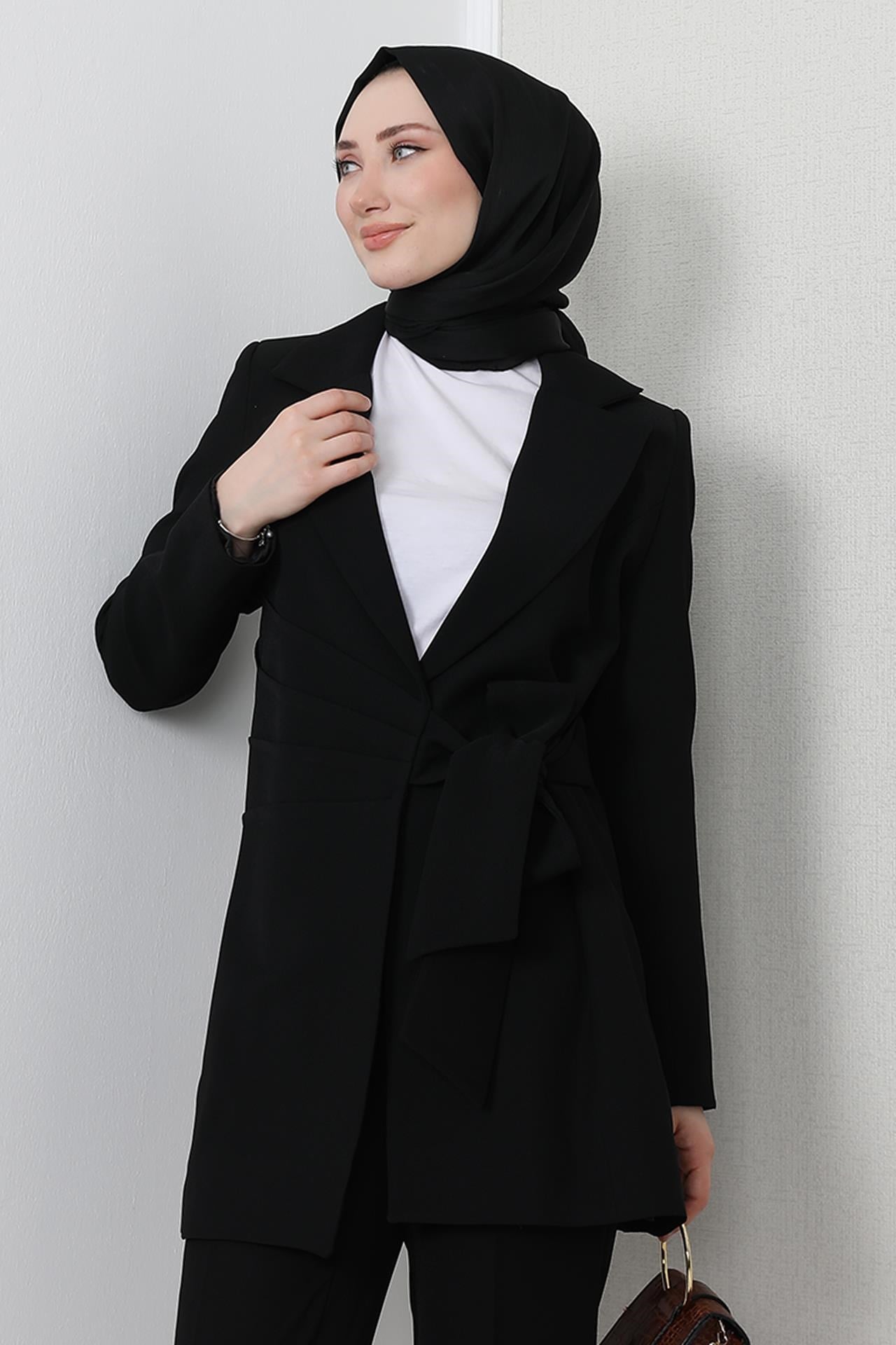 Adelisa Ceket Takım Siyah