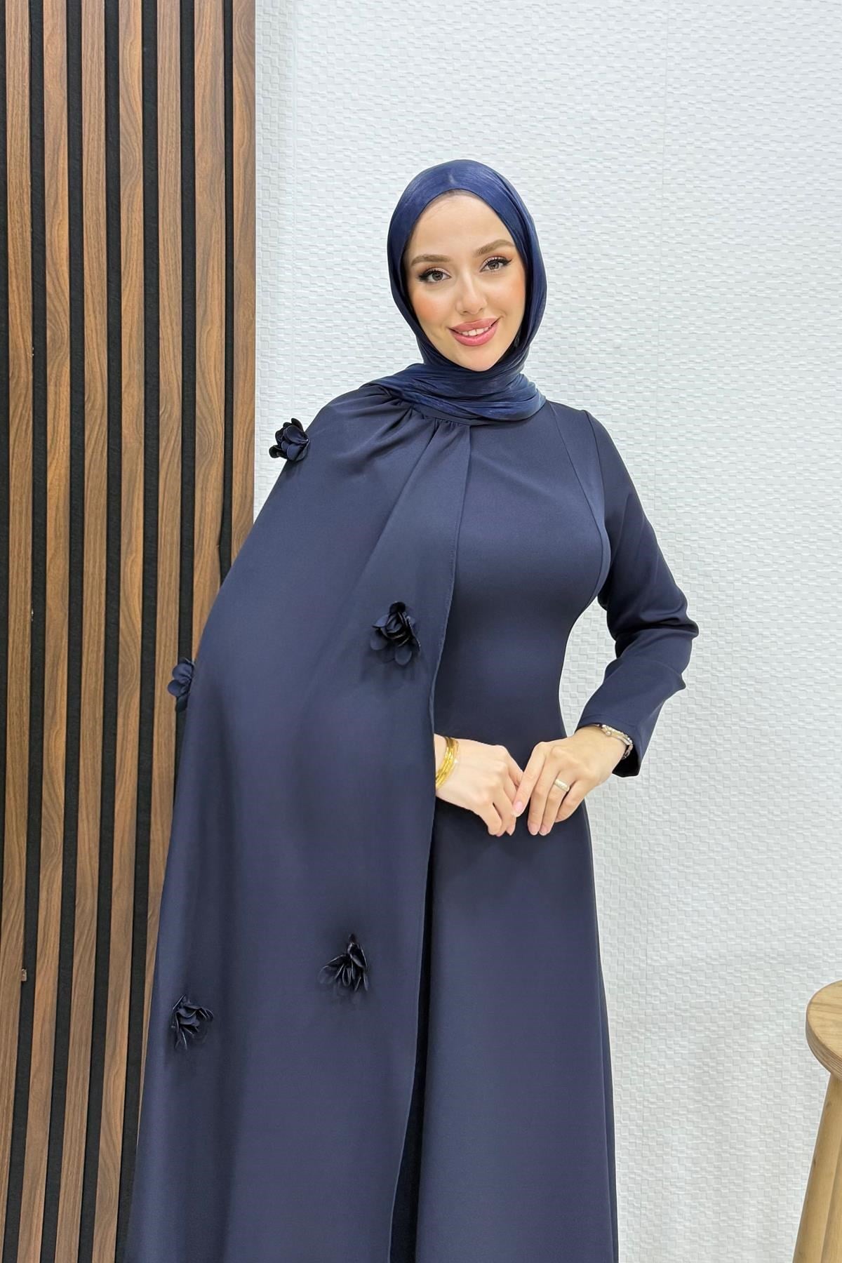 Adena Krep Abiye Lacivert