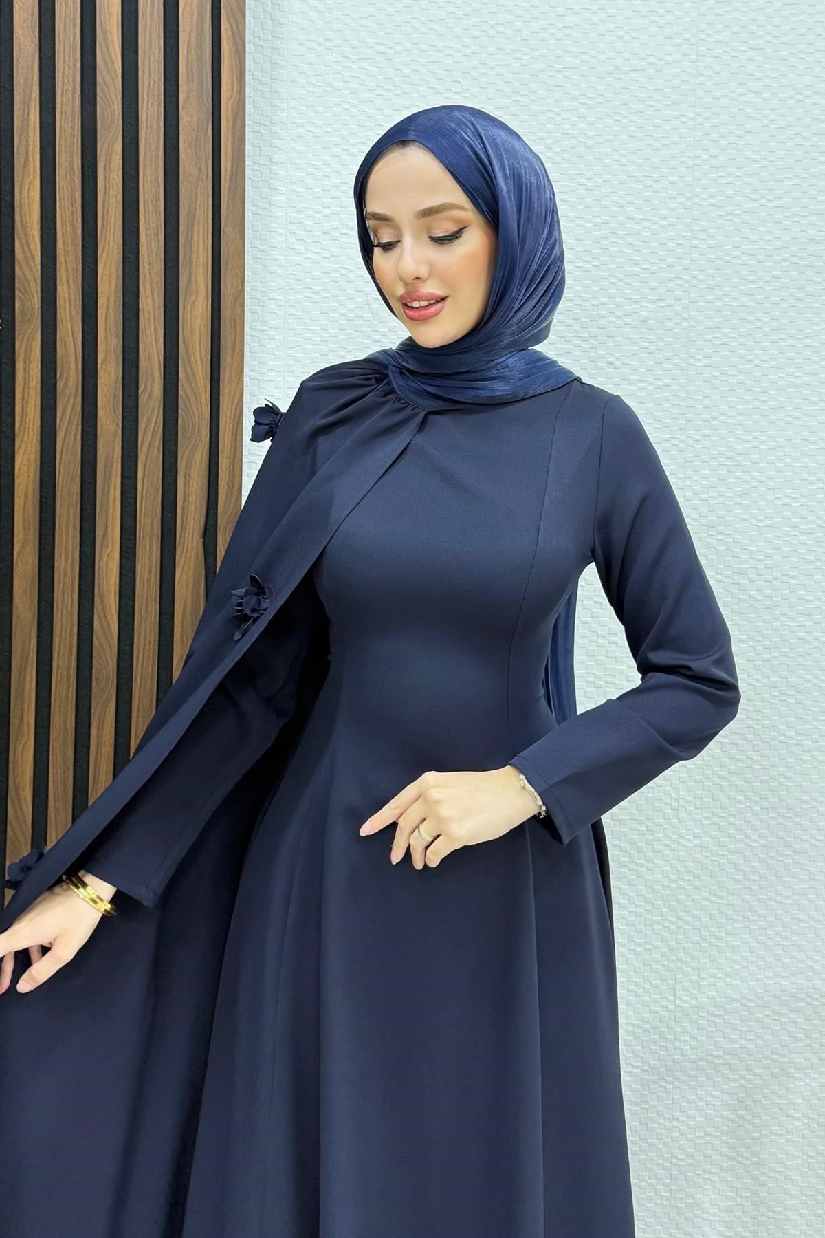 Adena Krep Abiye Lacivert