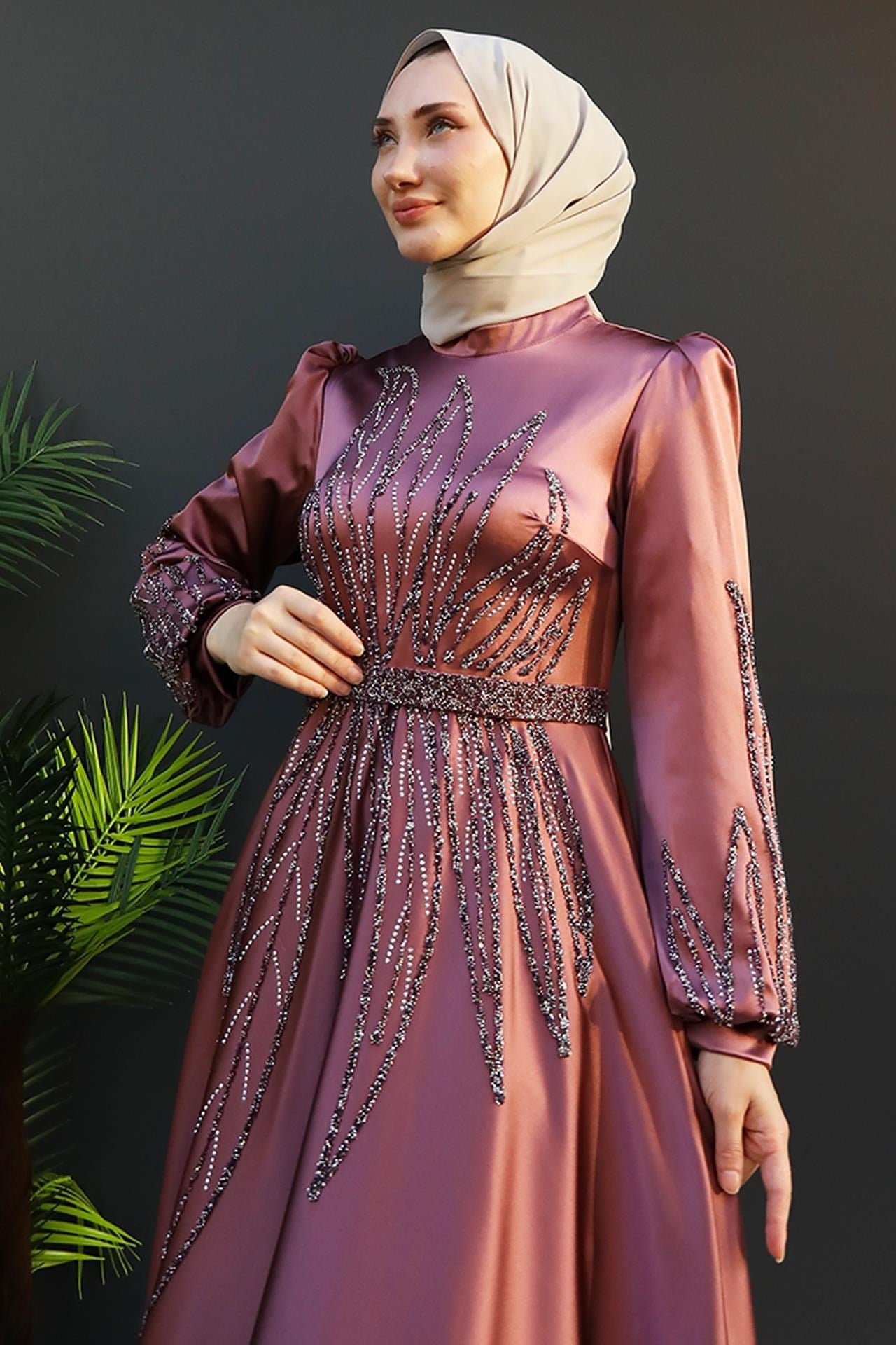 Alina Tesettür Abiye Gül Kurusu