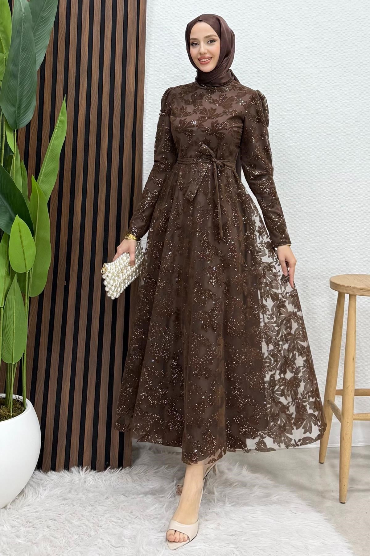 Anastasia Tül Abiye Acı Kahve