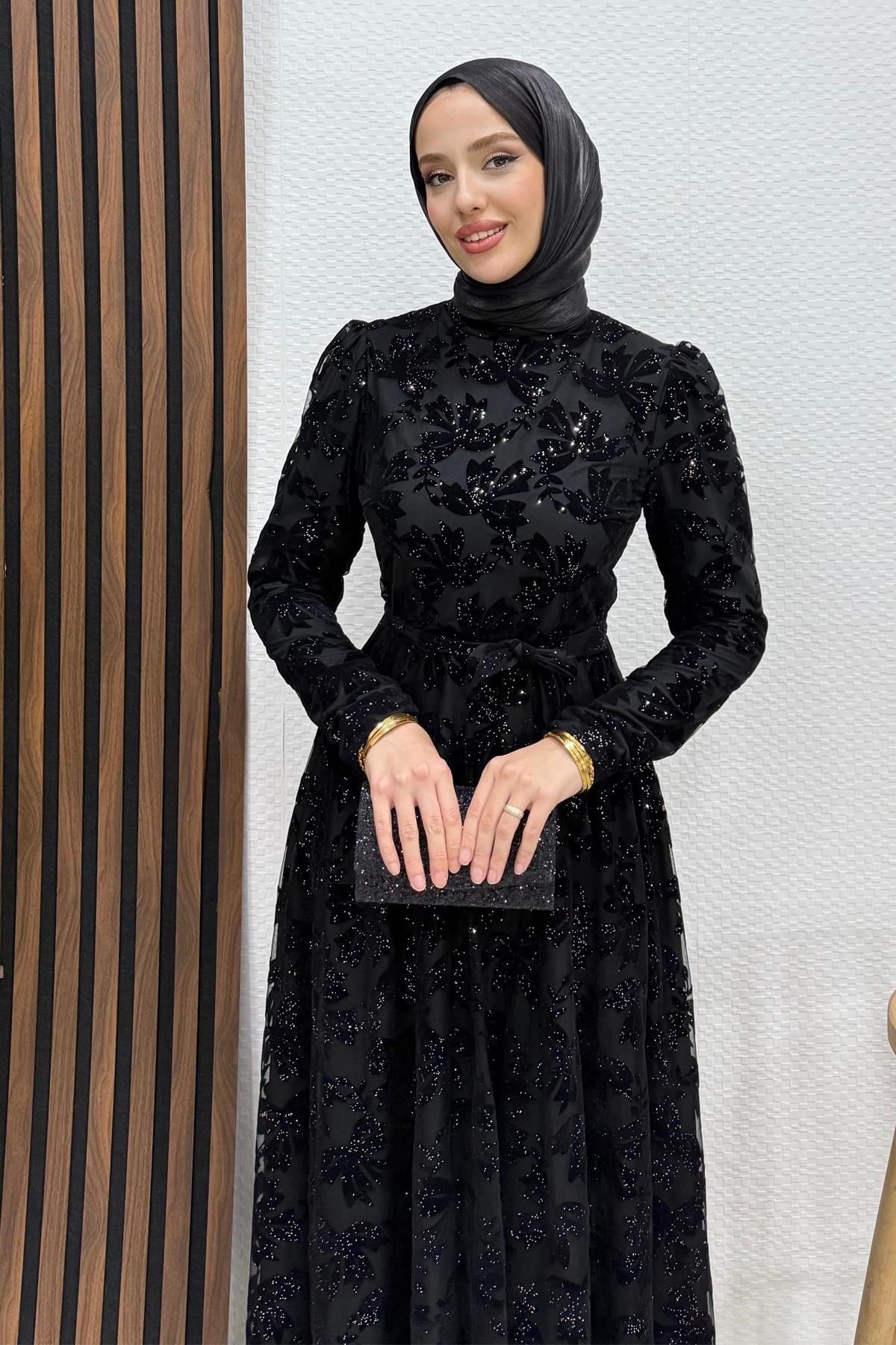 Anastasia Tül Abiye Siyah