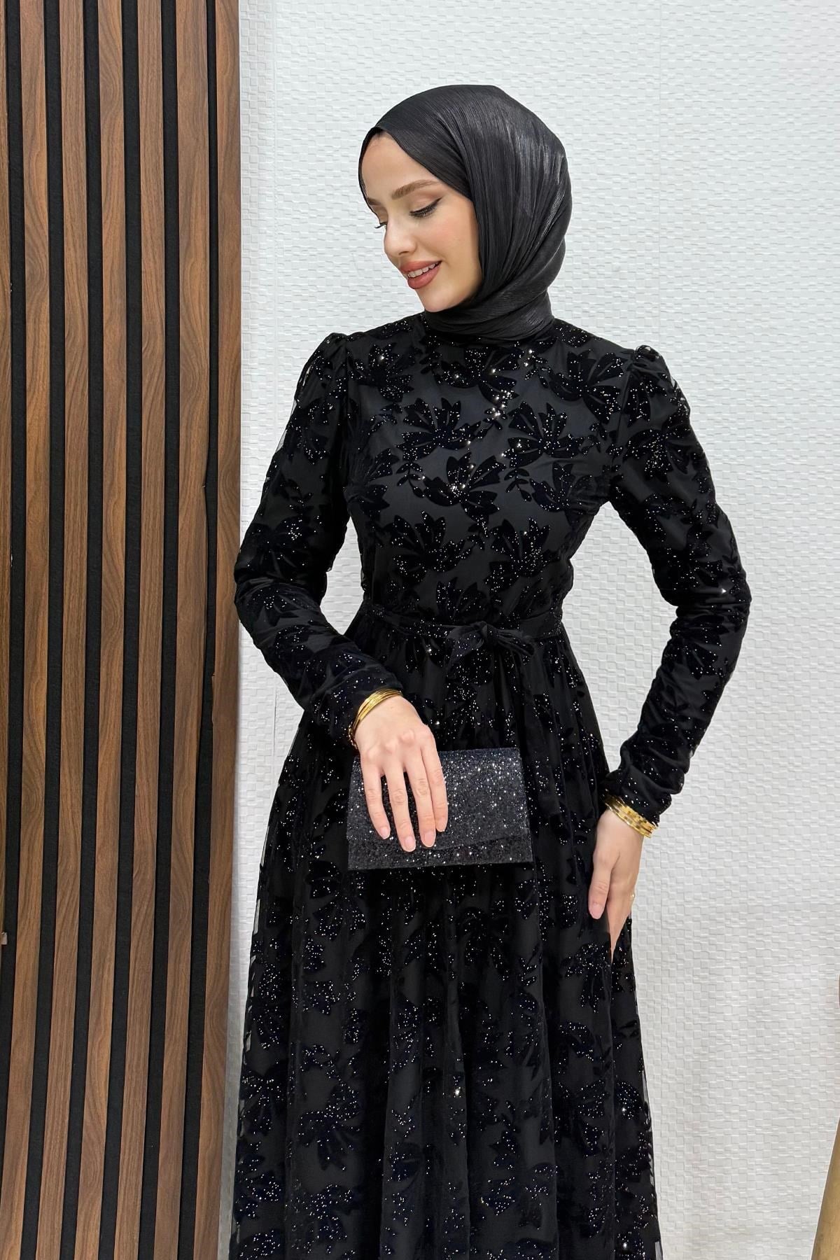 Anastasia Tül Abiye Siyah