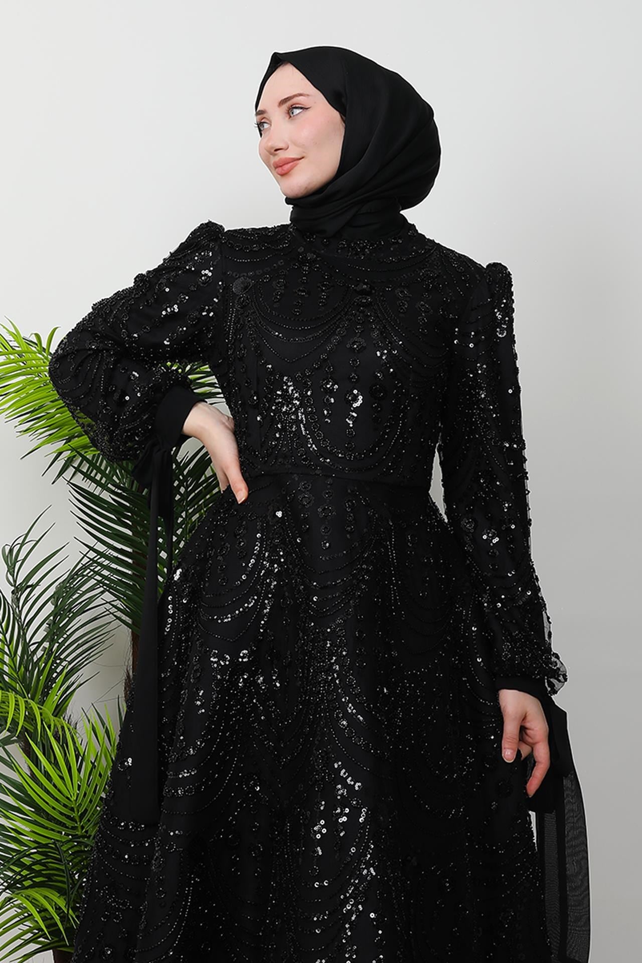 Aymira Tesettür Abiye Siyah