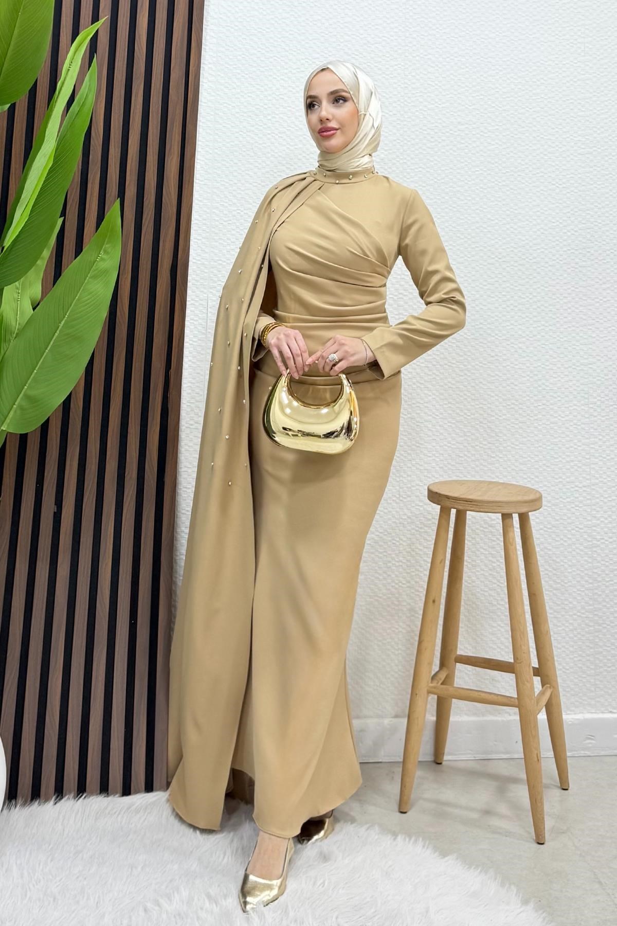 Ayşen Krep Abiye Sütlükahve