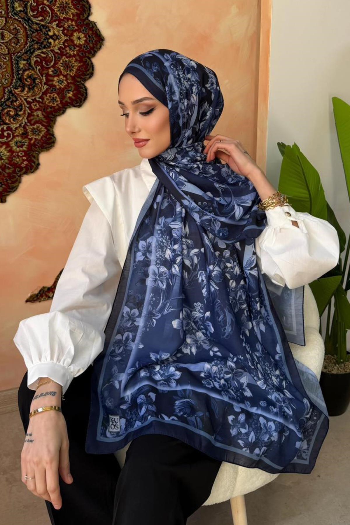Bahar Şal Lacivert