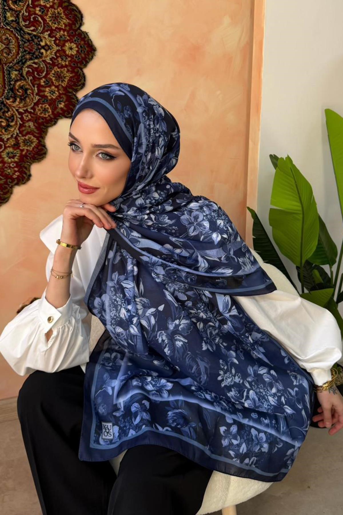 Bahar Şal Lacivert
