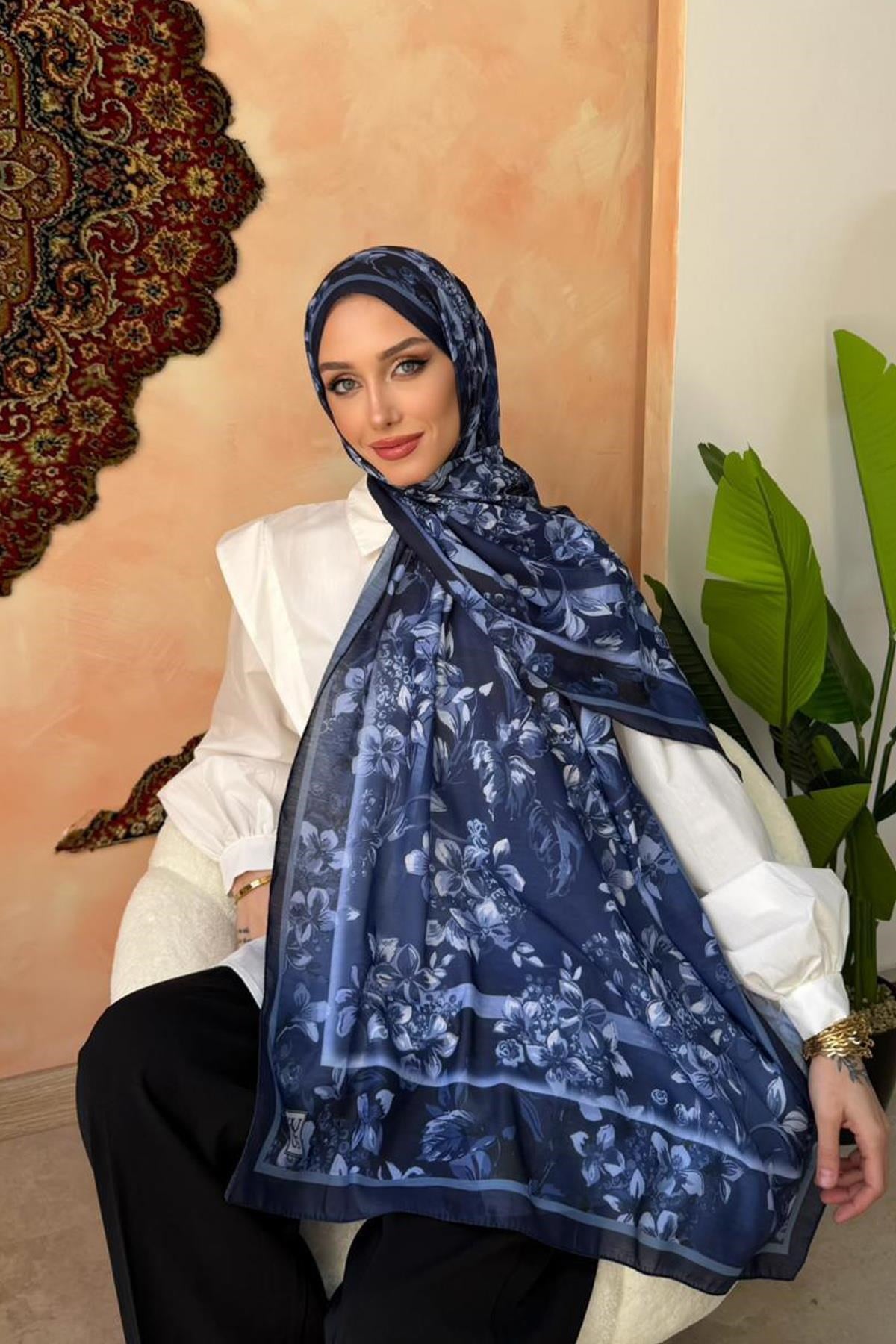 Bahar Şal Lacivert