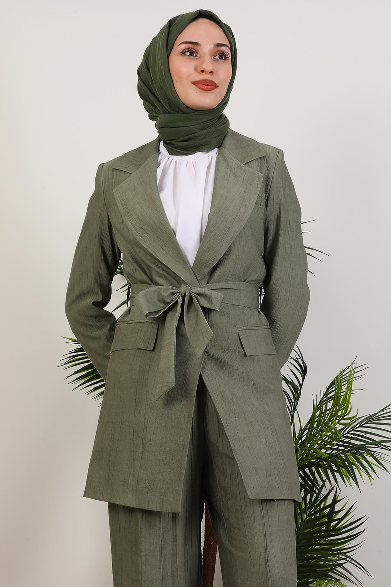 Başak Pantolonlu Takım Soft Yeşil