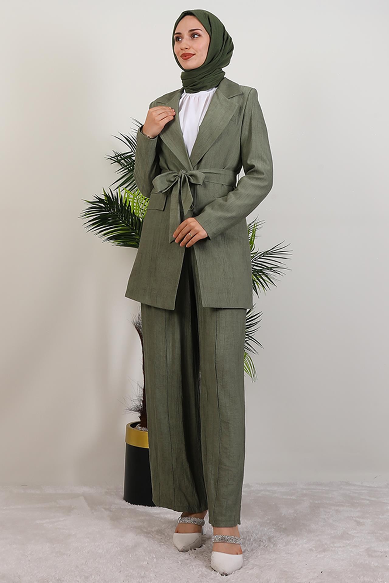 Başak Pantolonlu Takım Soft Yeşil
