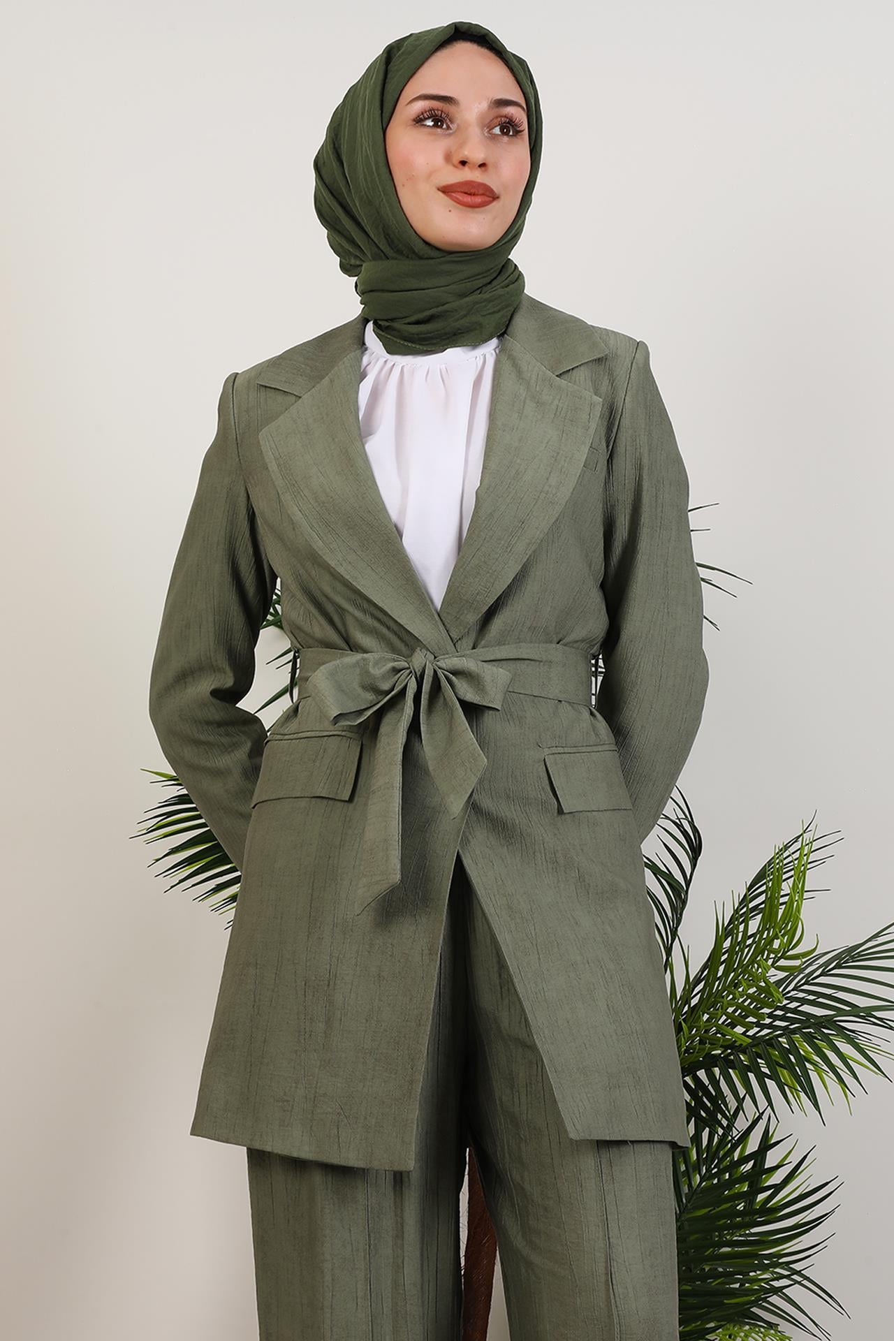 Başak Pantolonlu Takım Soft Yeşil