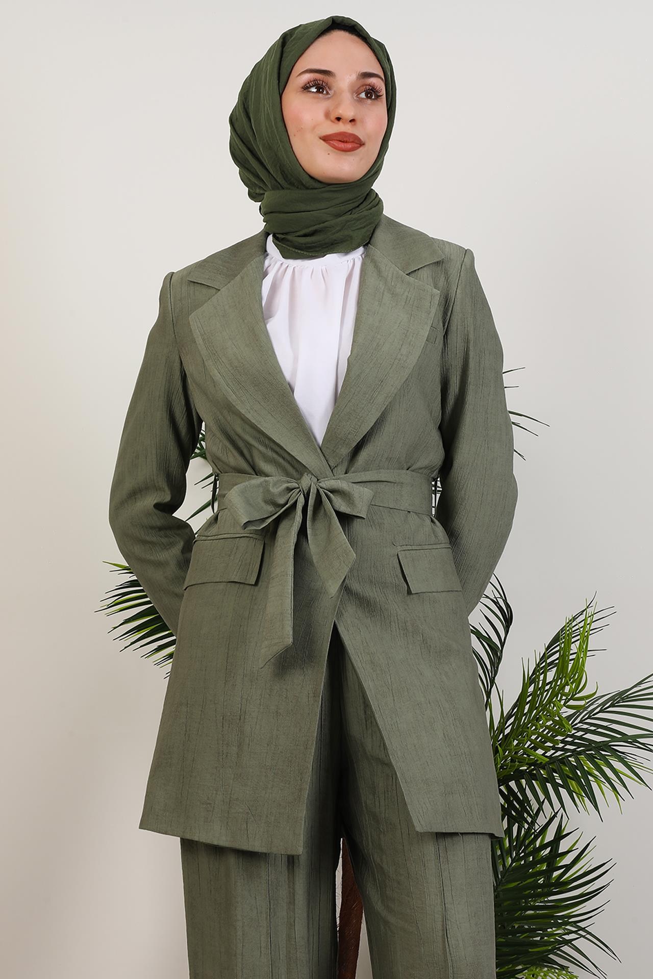 Başak Pantolonlu Takım Soft Yeşil