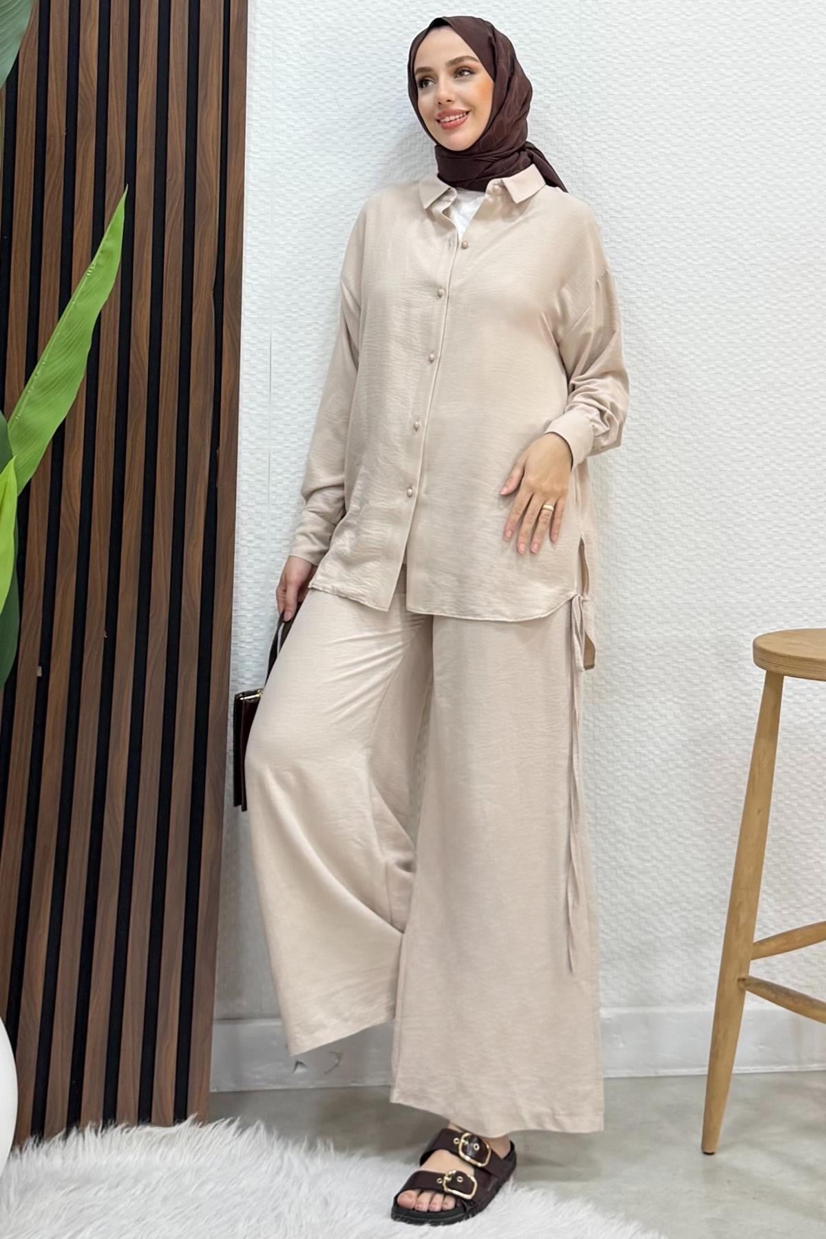 Begonya İkili Takım Bej