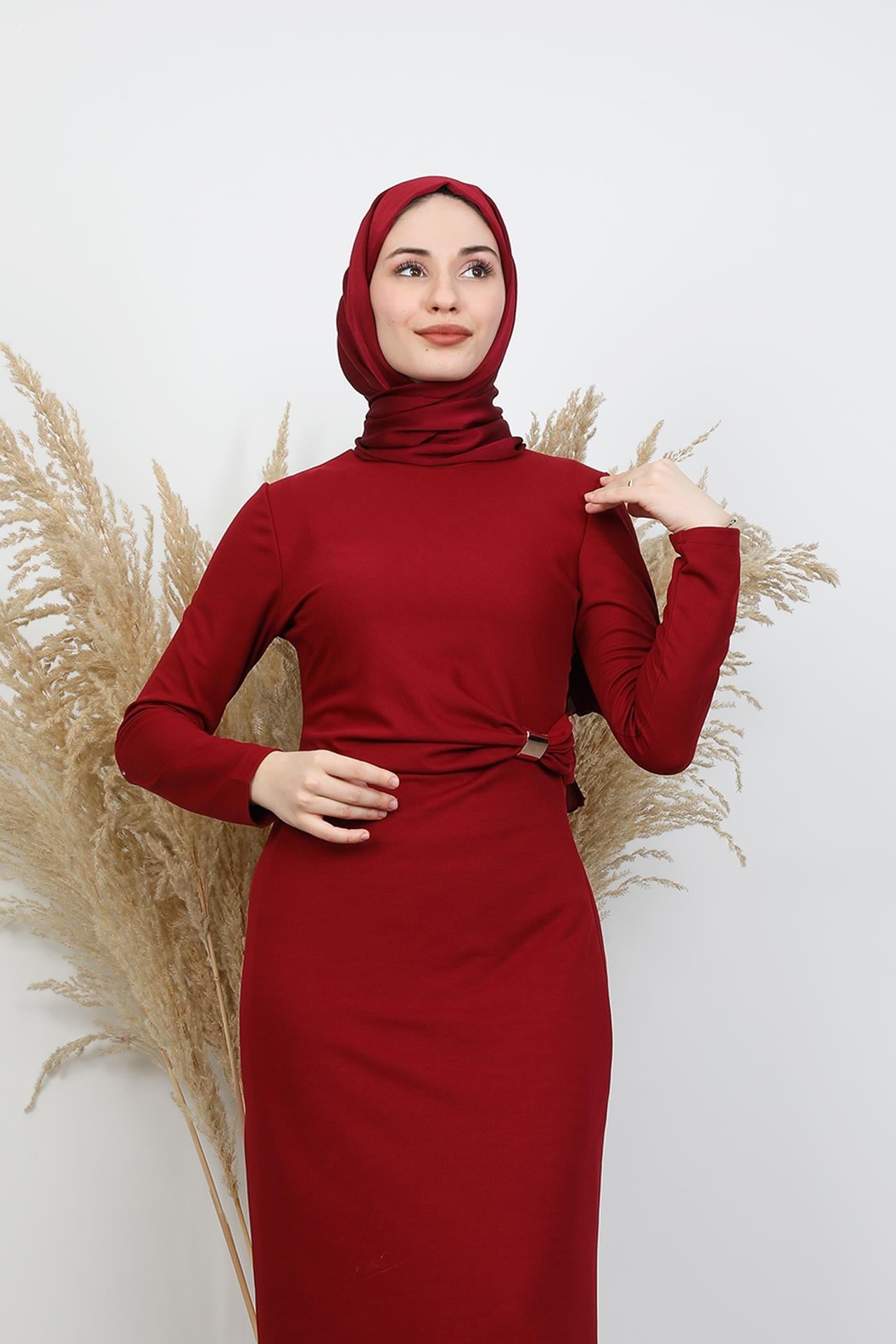 Beli Fiyonk Elbise Bordo