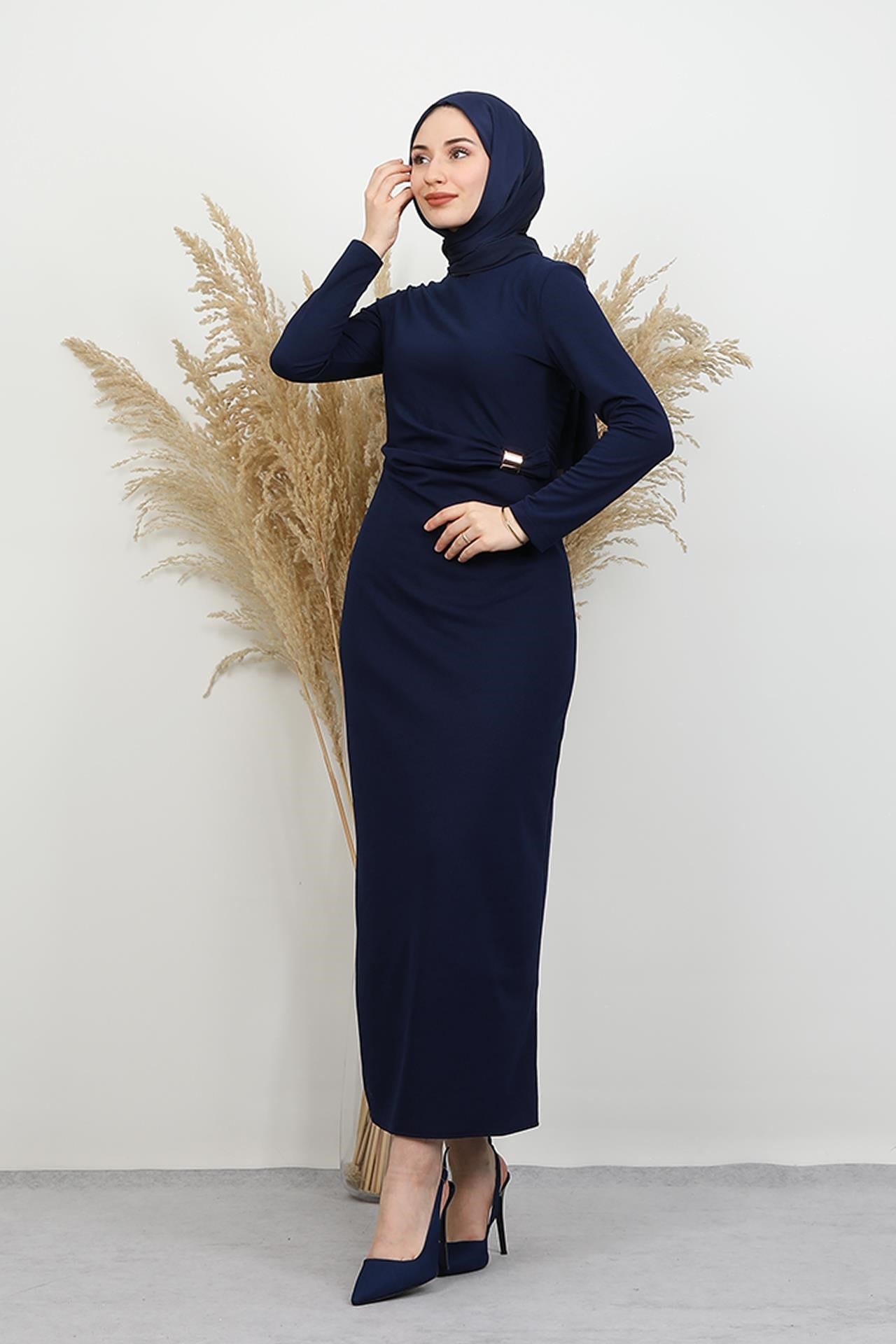 Beli Fiyonk Elbise Lacivert