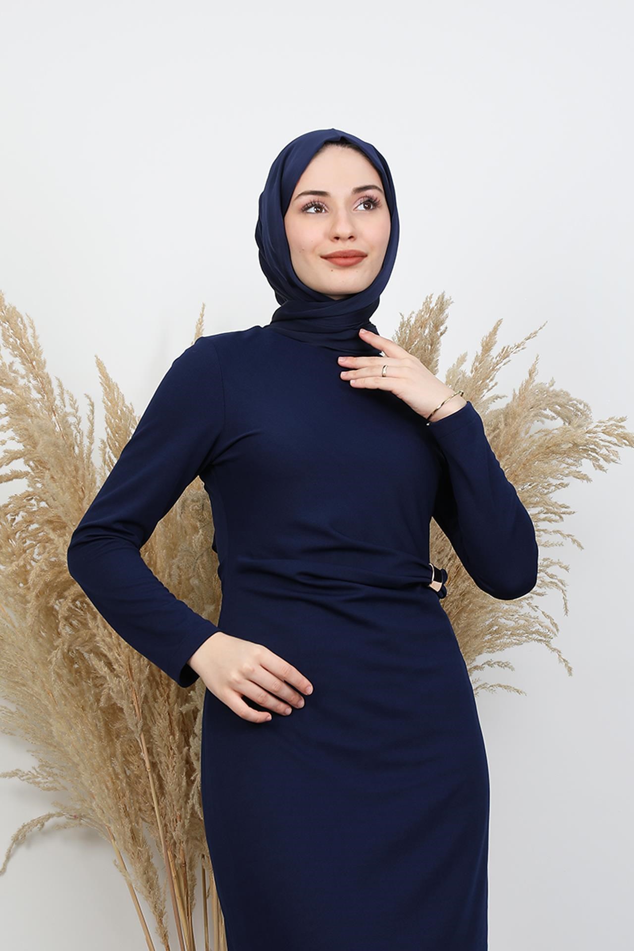 Beli Fiyonk Elbise Lacivert